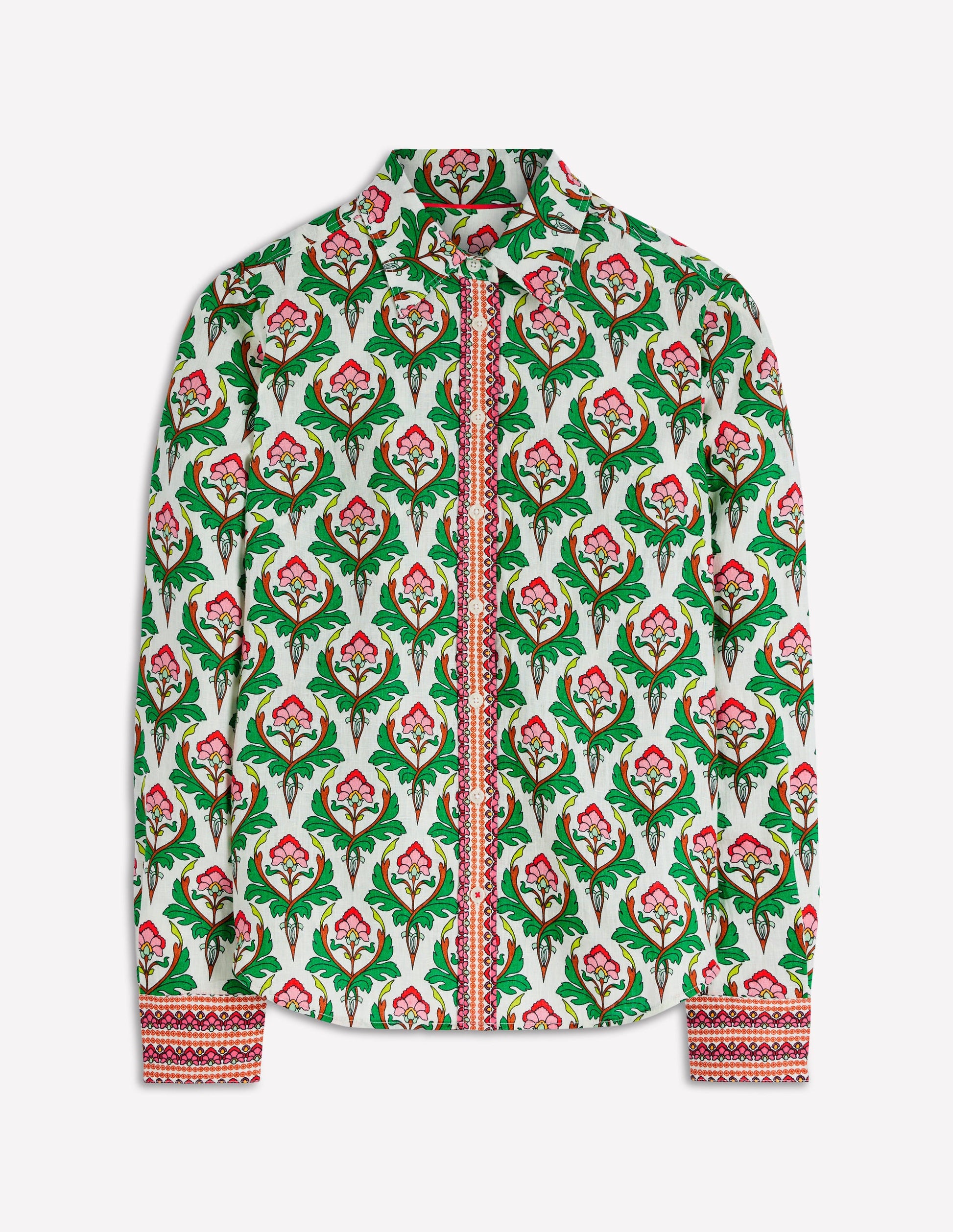 Sienna Linen Shirt-Multi, Ornamental Stamp-5