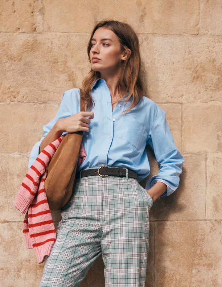 Sadie Relaxed Cotton Shirt-Blue Oxford