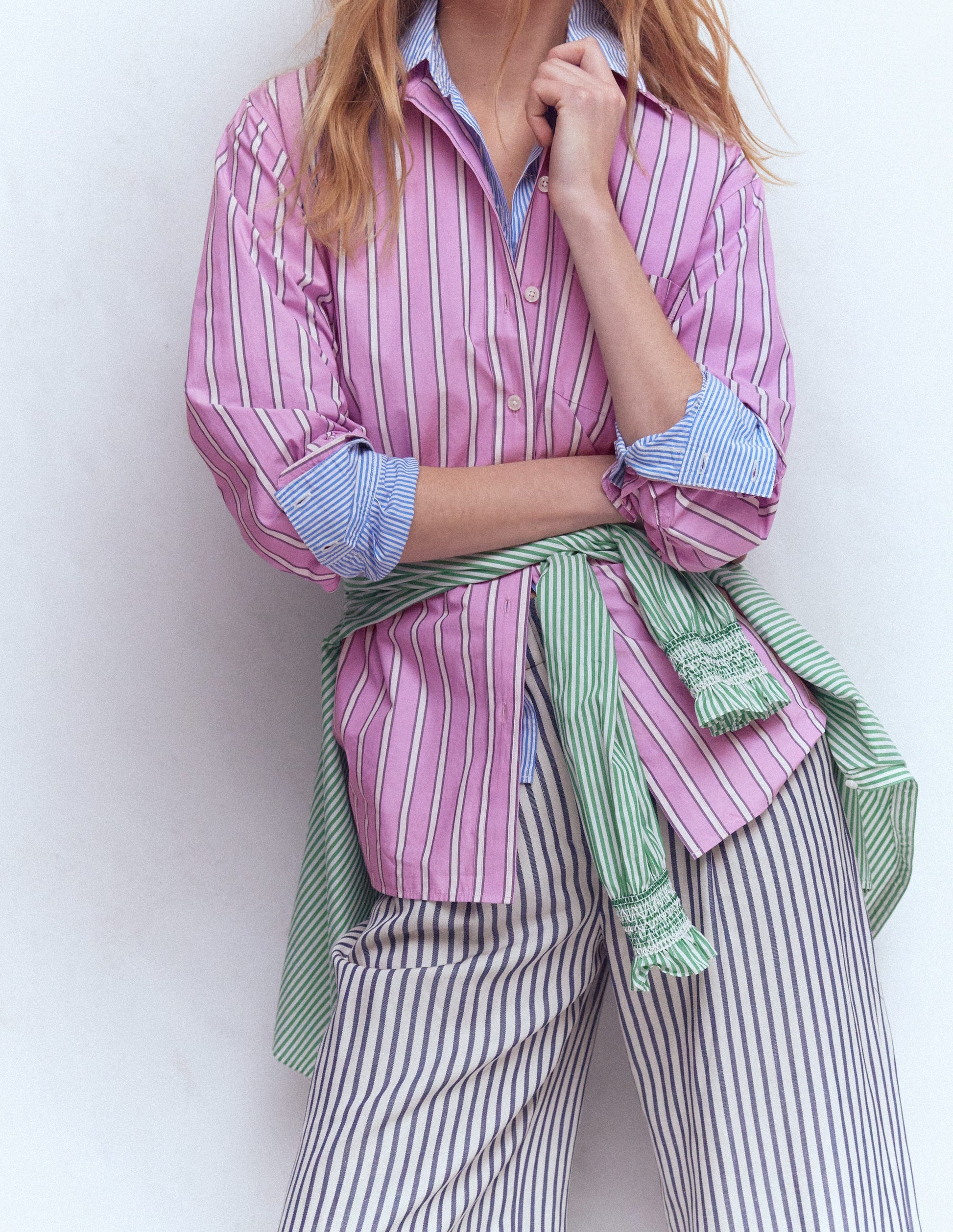 Sadie Relaxed Cotton Shirt-Multi Stripe-6