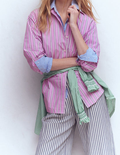 Sadie Relaxed Cotton Shirt-Multi Stripe-6