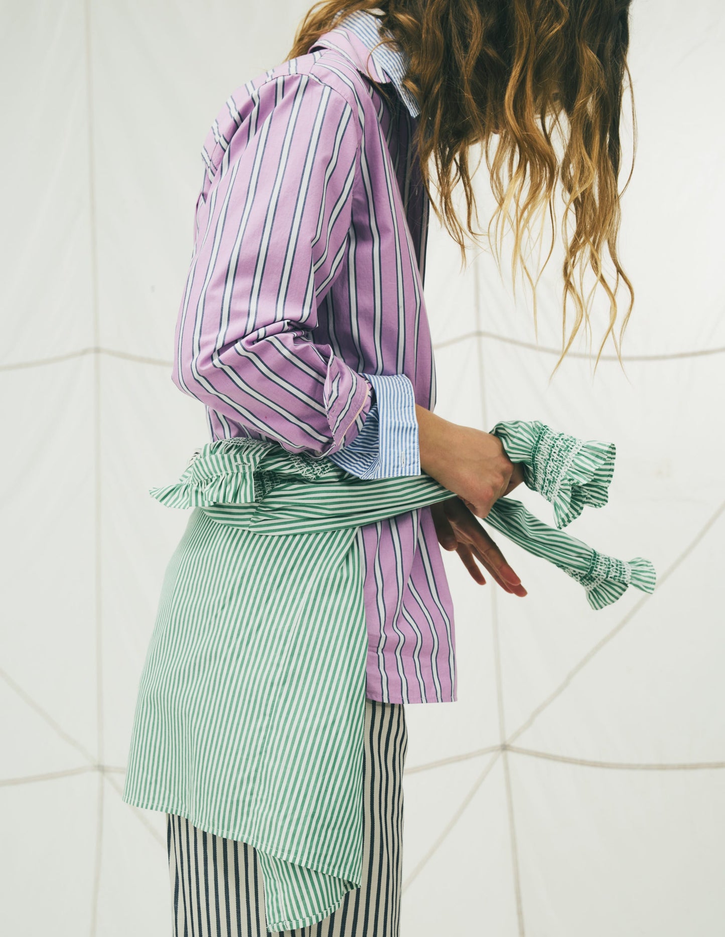 Sadie Relaxed Cotton Shirt-Multi Stripe