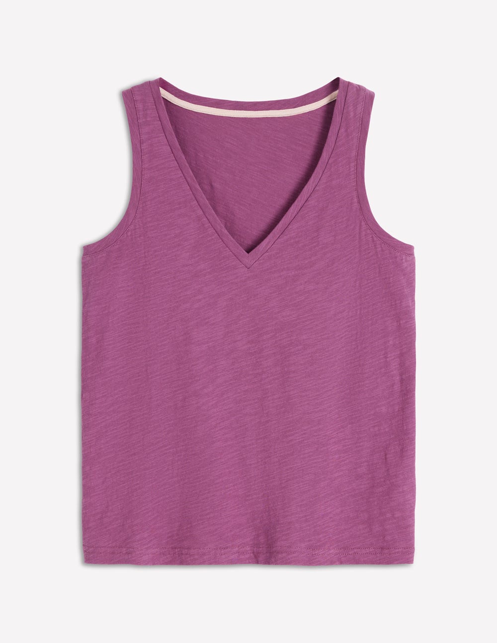 Regular V-Neck Slub Tank-Damson-5