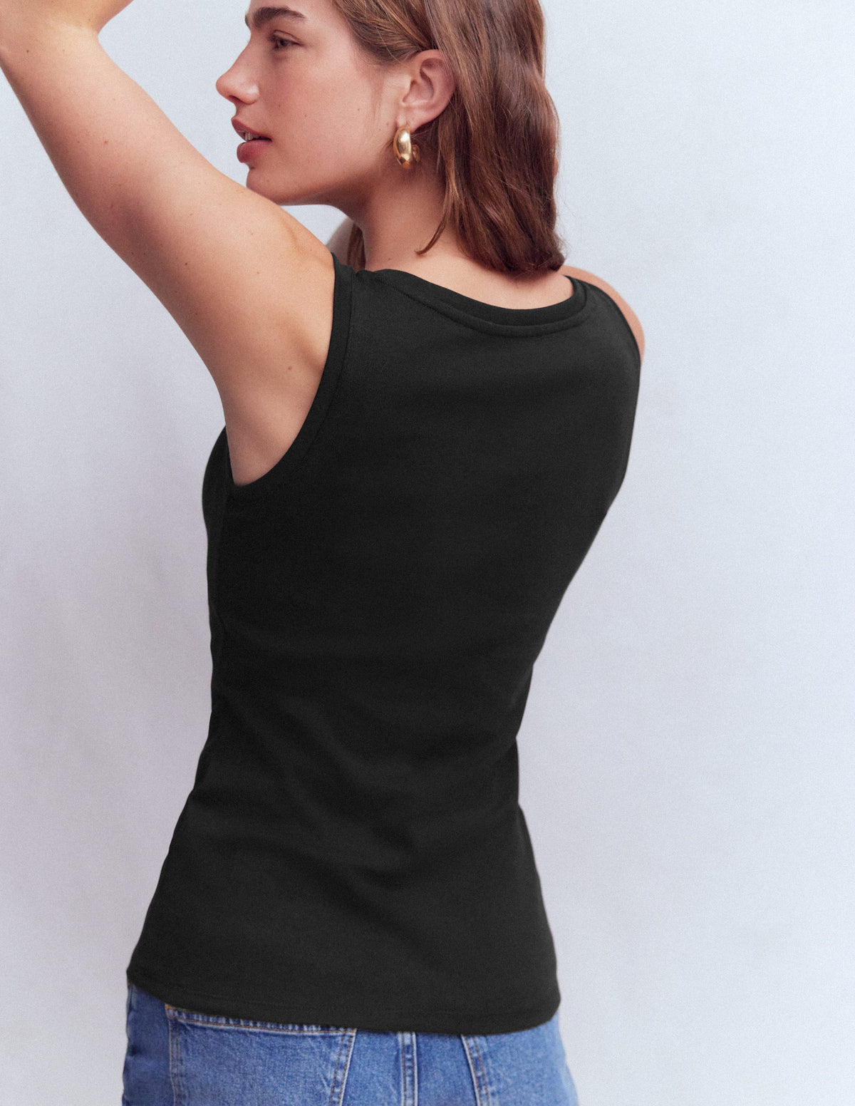 Essential Scoop-Neck Tank-Black - Image 3