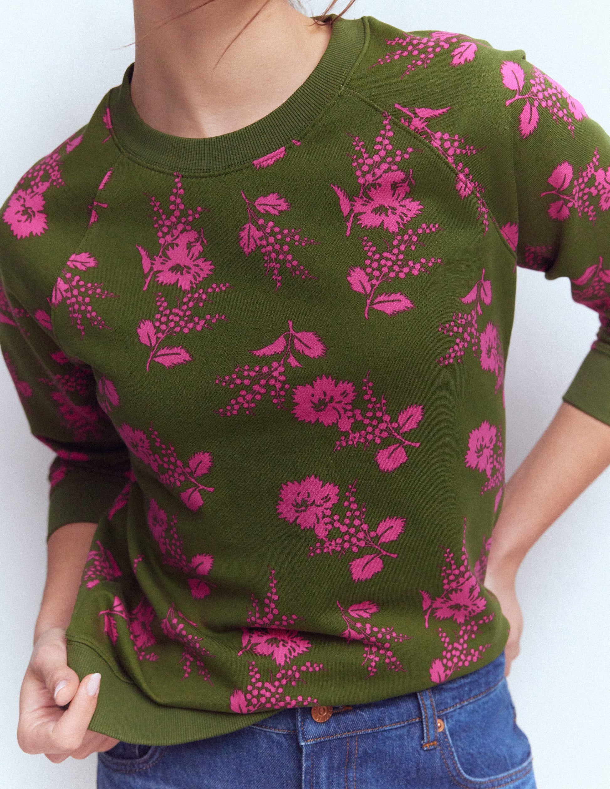Rosa Printed Sweatshirt-Mayfly, Blossomy Sprig Medium-2