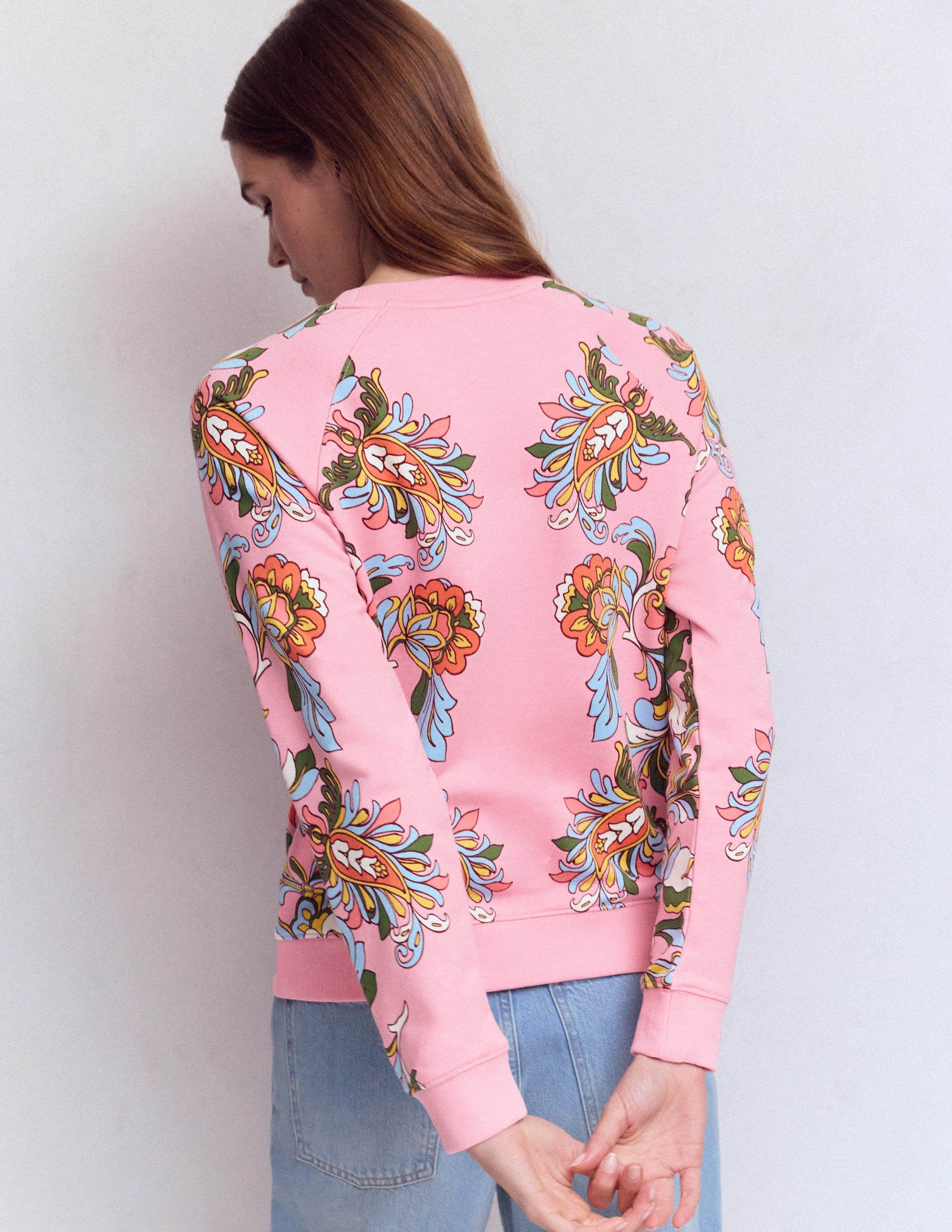 Emi Printed Sweatshirt-Multi, Botanical Flourish - Image 3