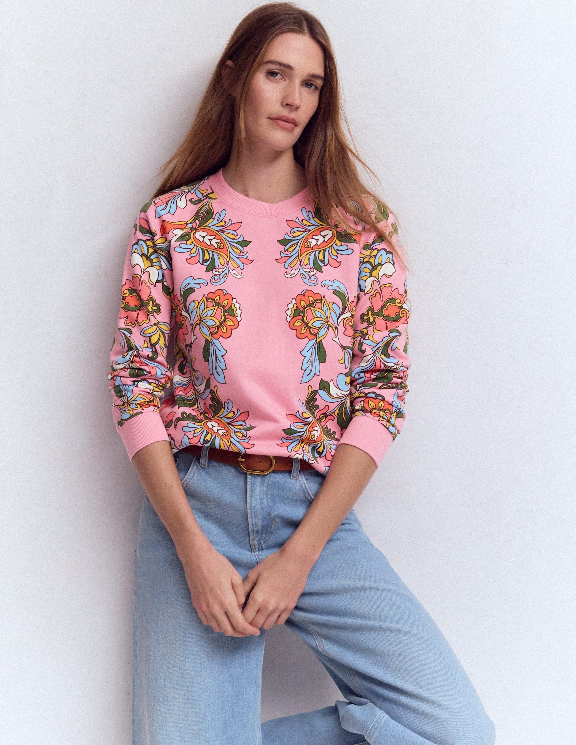 Emi Printed Sweatshirt-Multi, Botanical Flourish-4