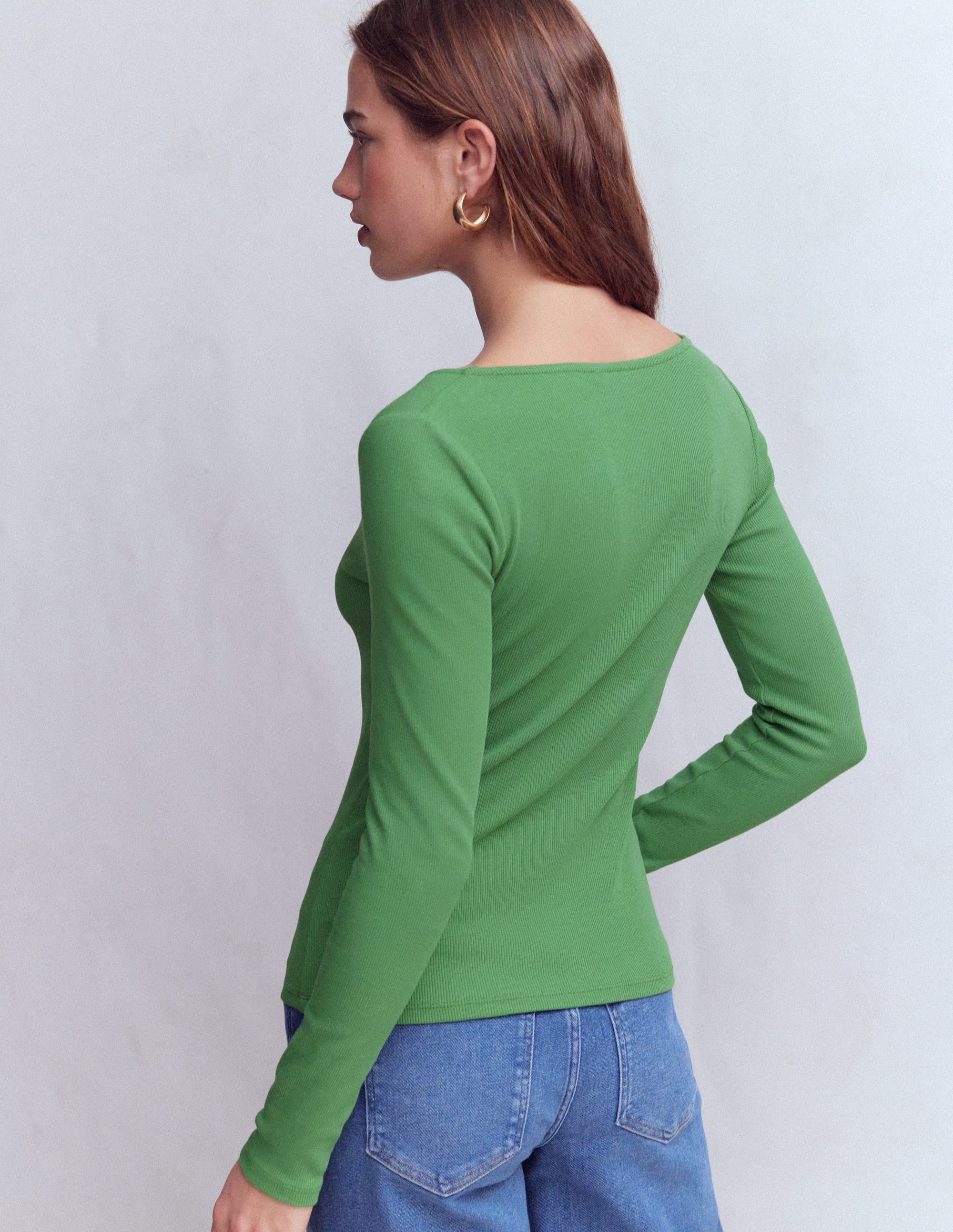 Rib Henley-Willow Green - Image 3