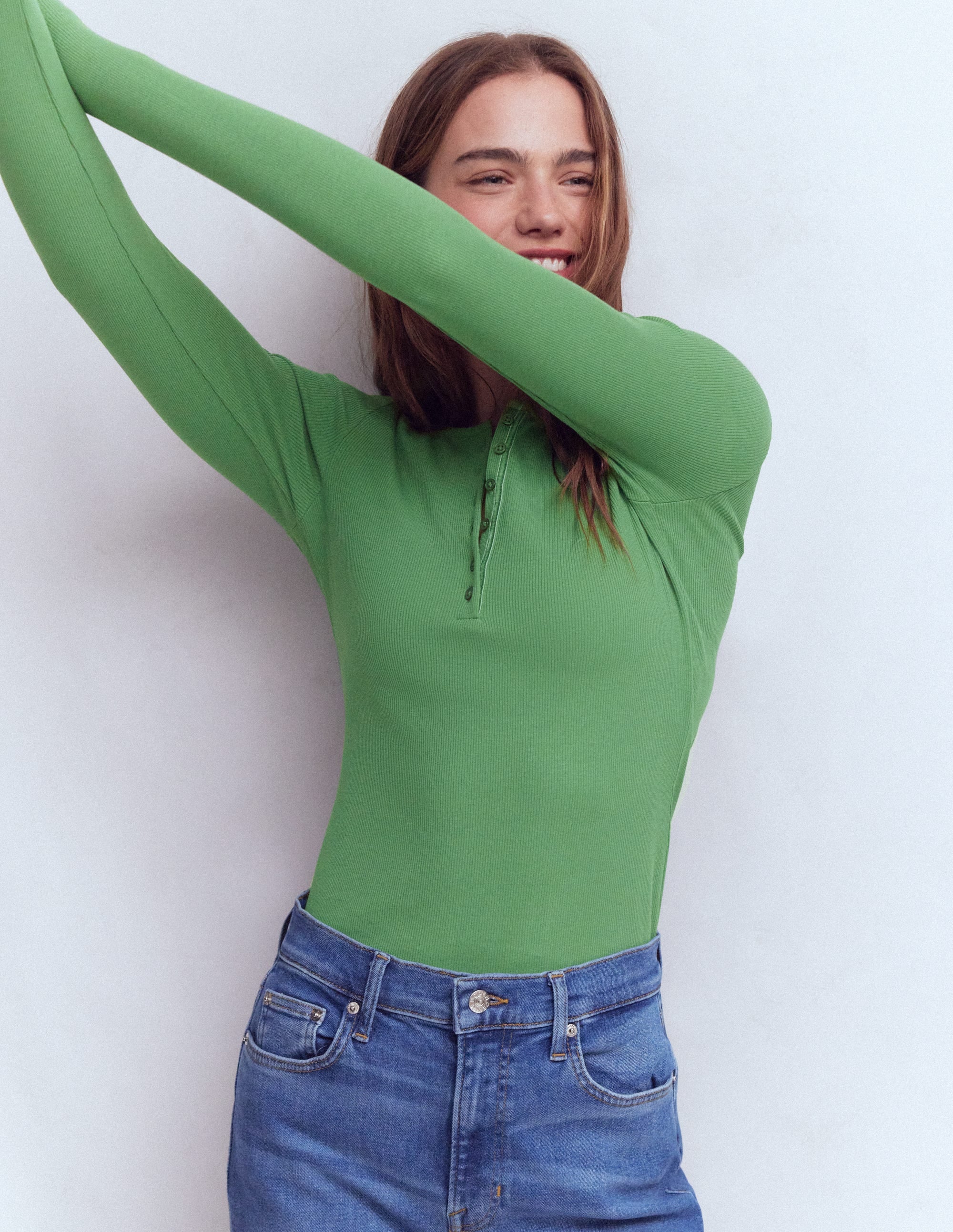 Rib Henley-Willow Green - Image 4