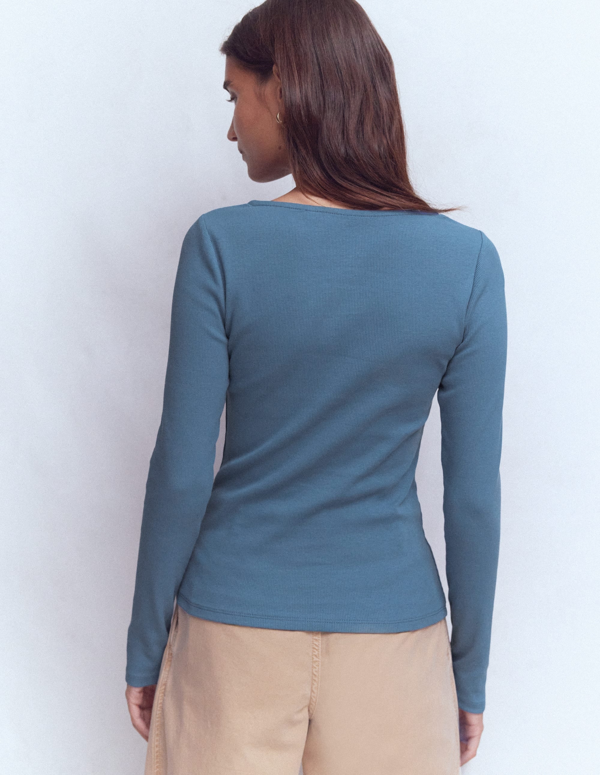 Rib Henley-Sailor Blue - Image 3