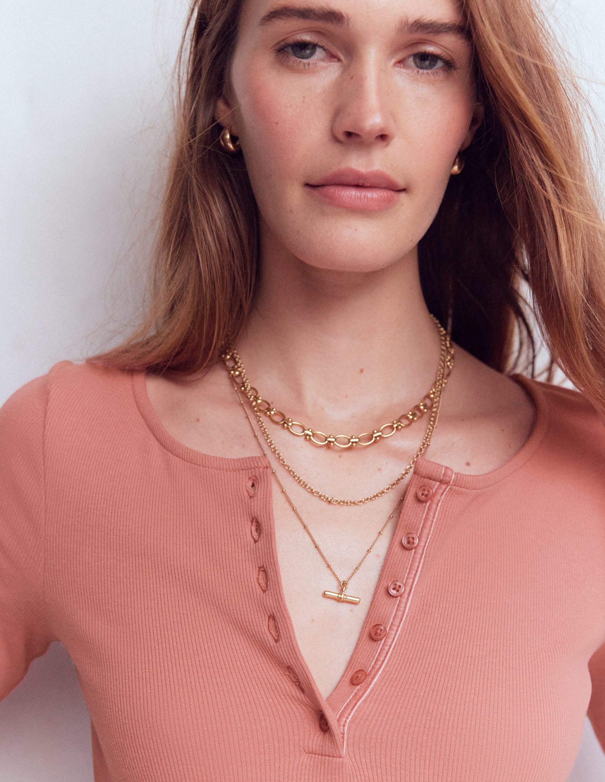 Rib Henley-Vintage Rose - Image 2