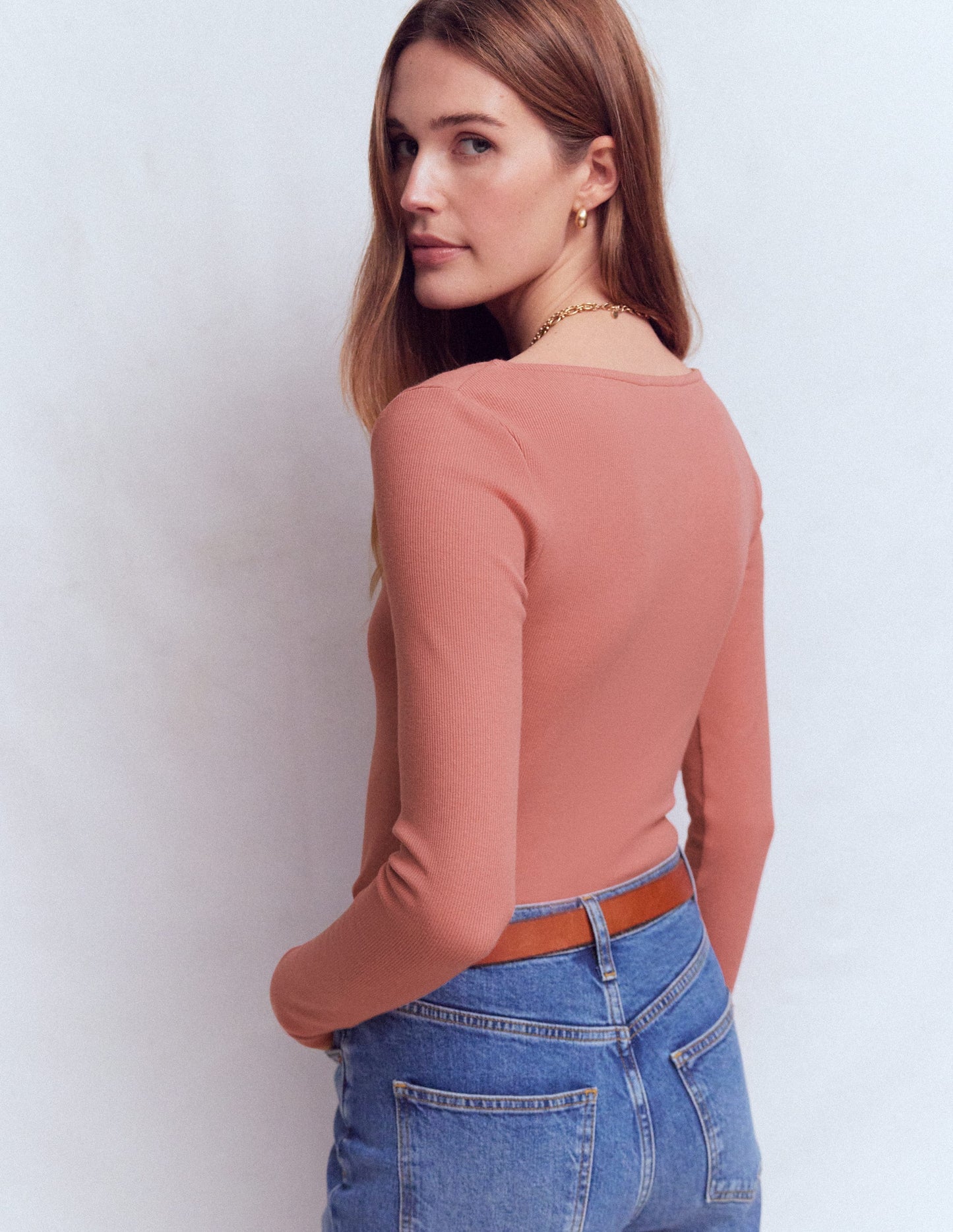 Rib Henley-Vintage Rose