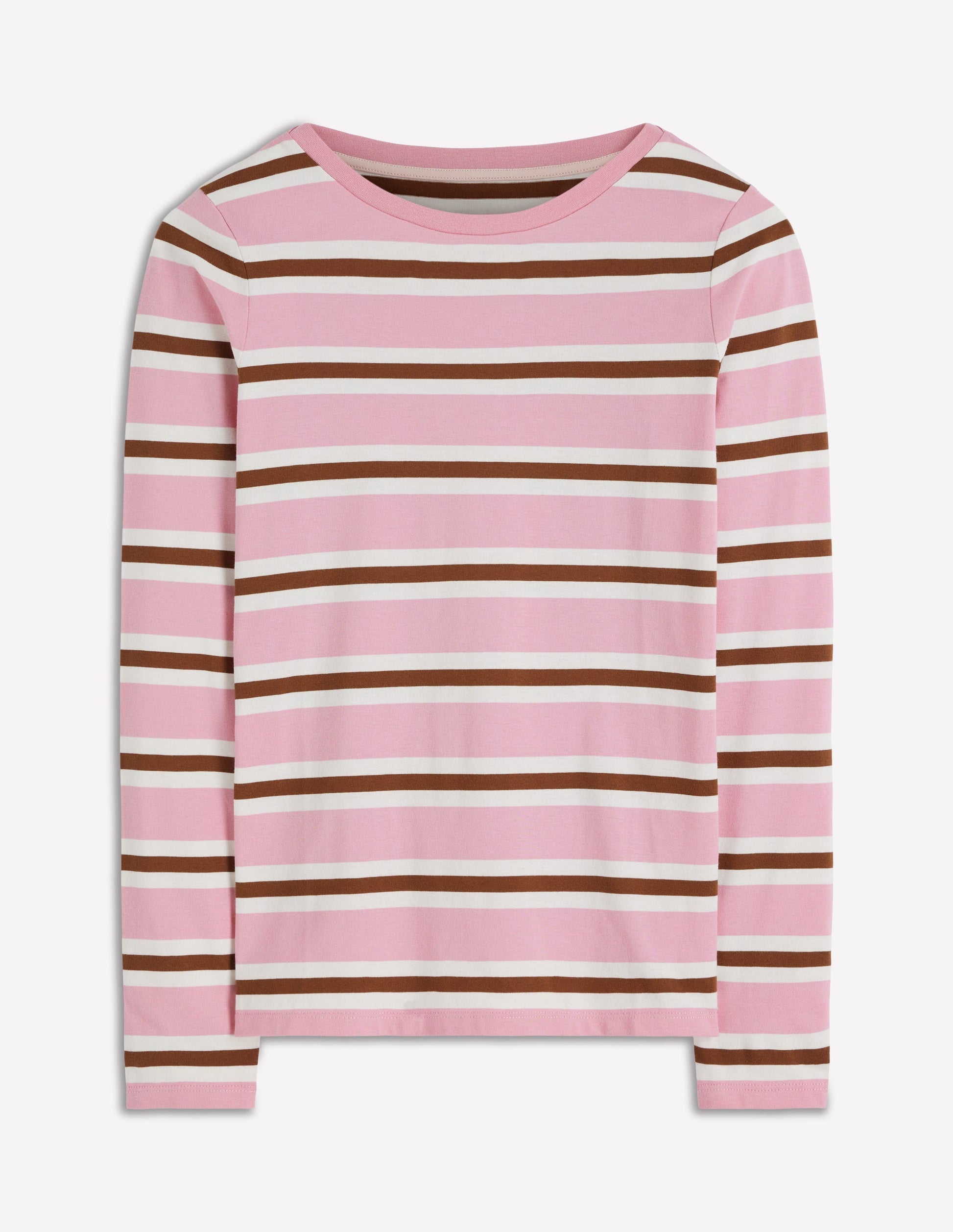 Olivia Long Sleeve Breton-Formica Pink and Russet Stripe-6