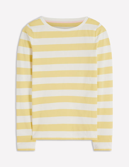 Olivia Long Sleeve Breton-Dusky Citron and Ivory Stripe-5