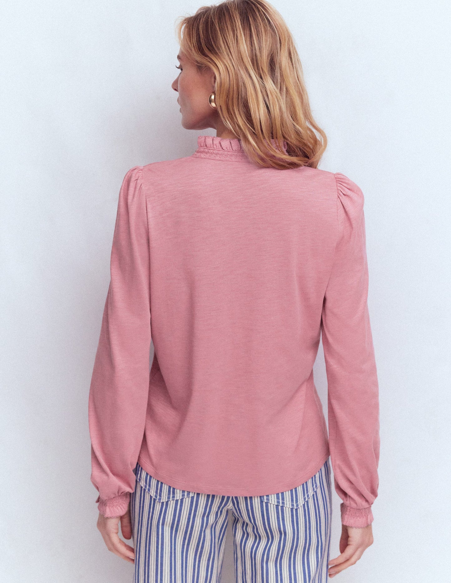 Effie Smocked Detail Shirt-Lilas