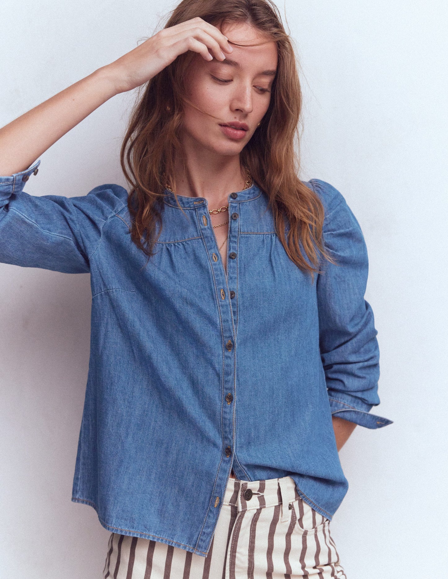 Mutton Denim Shirt-Mid Vintage