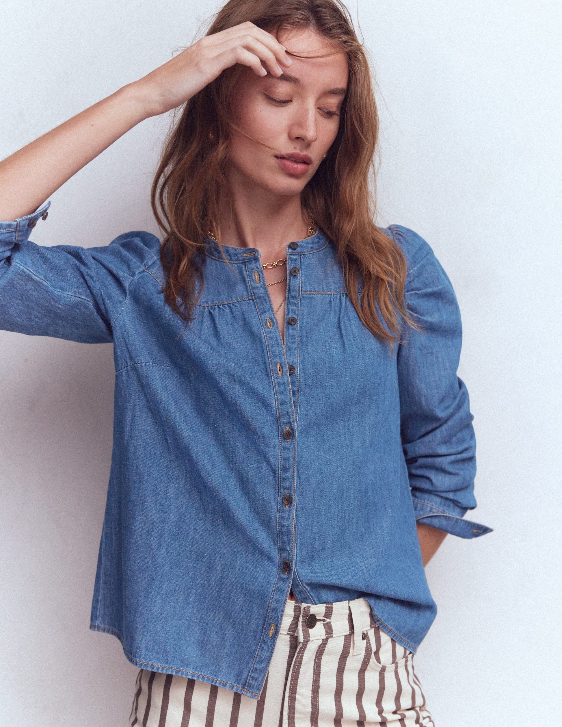 Mutton Denim Shirt-Mid Vintage-4