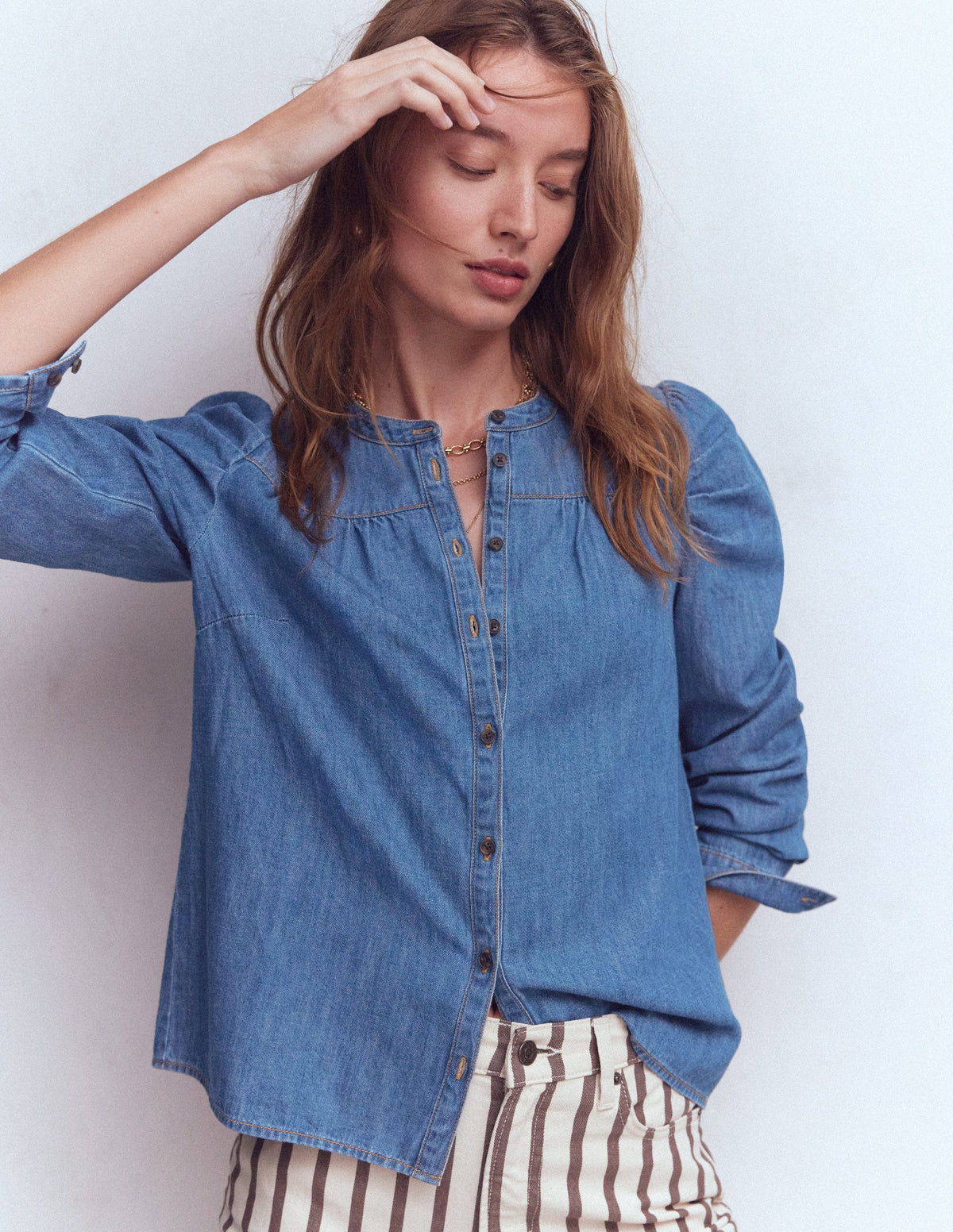 Mutton Denim Shirt-Mid Blue - Image 4