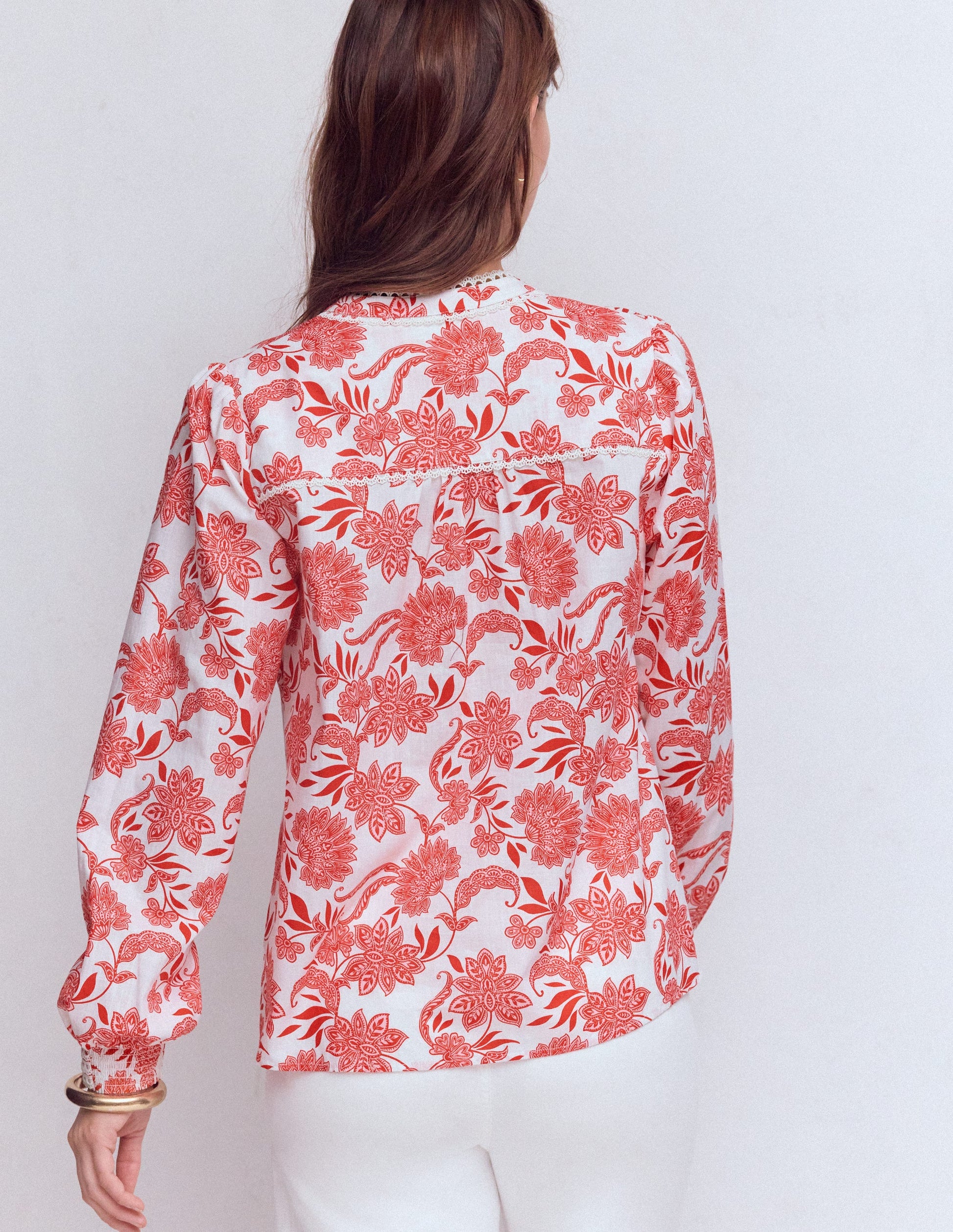 Rhea Trim  Insert Cotton Top-Pink, Elegant Blossom-3