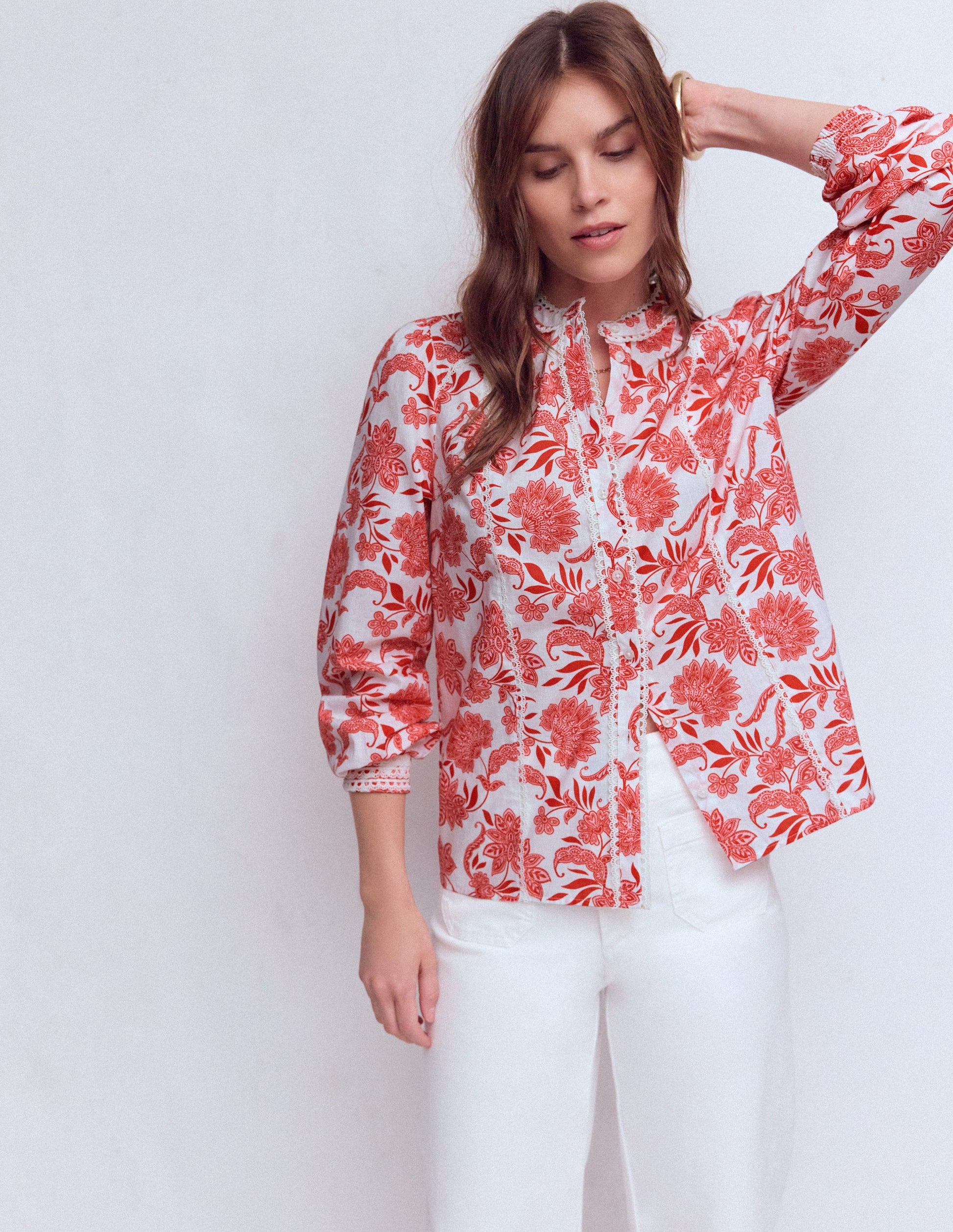 Rhea Trim  Insert Cotton Top-Pink, Elegant Blossom-4