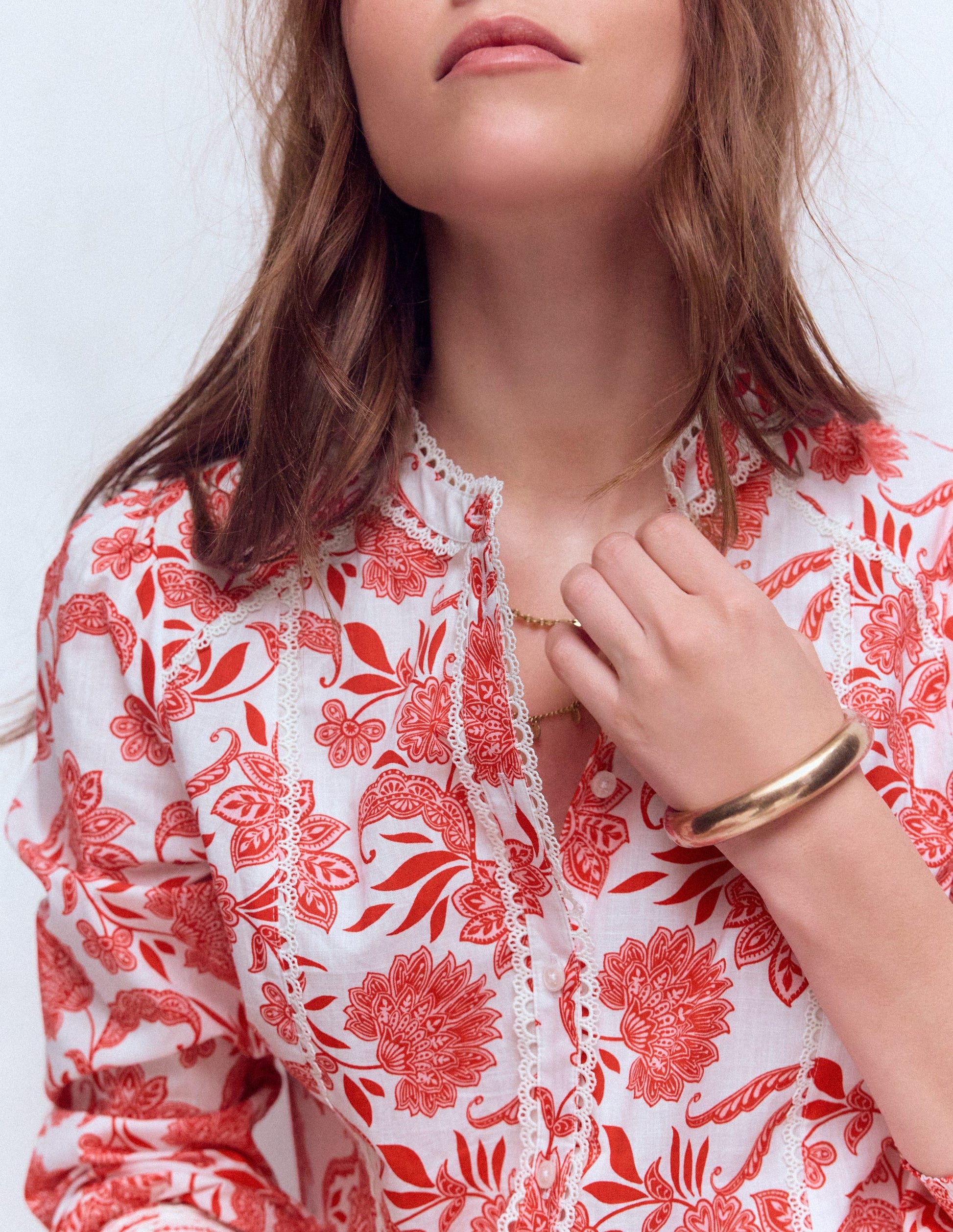 Rhea Trim  Insert Cotton Top-Pink, Elegant Blossom-5