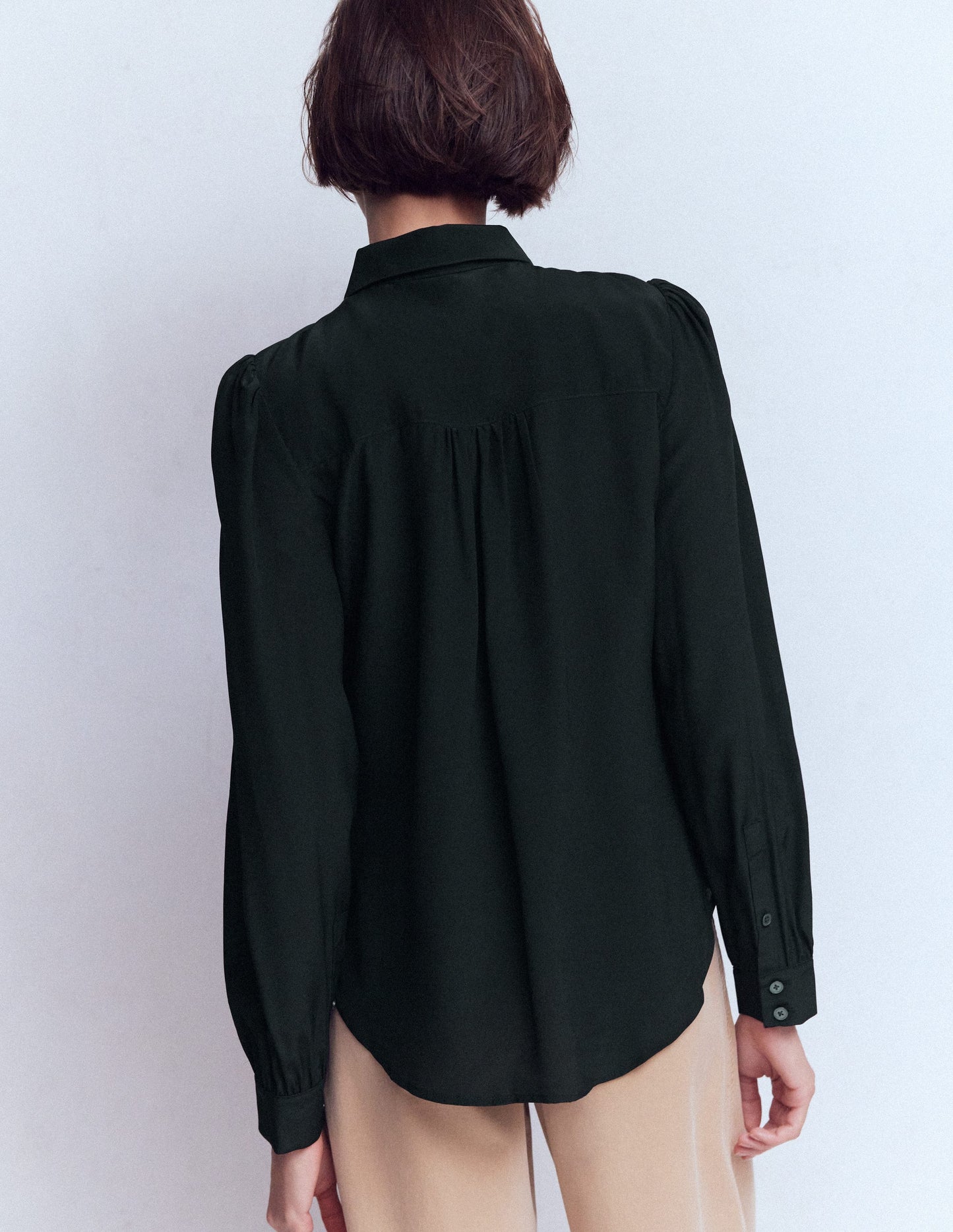 Sara Silk Shirt-Black