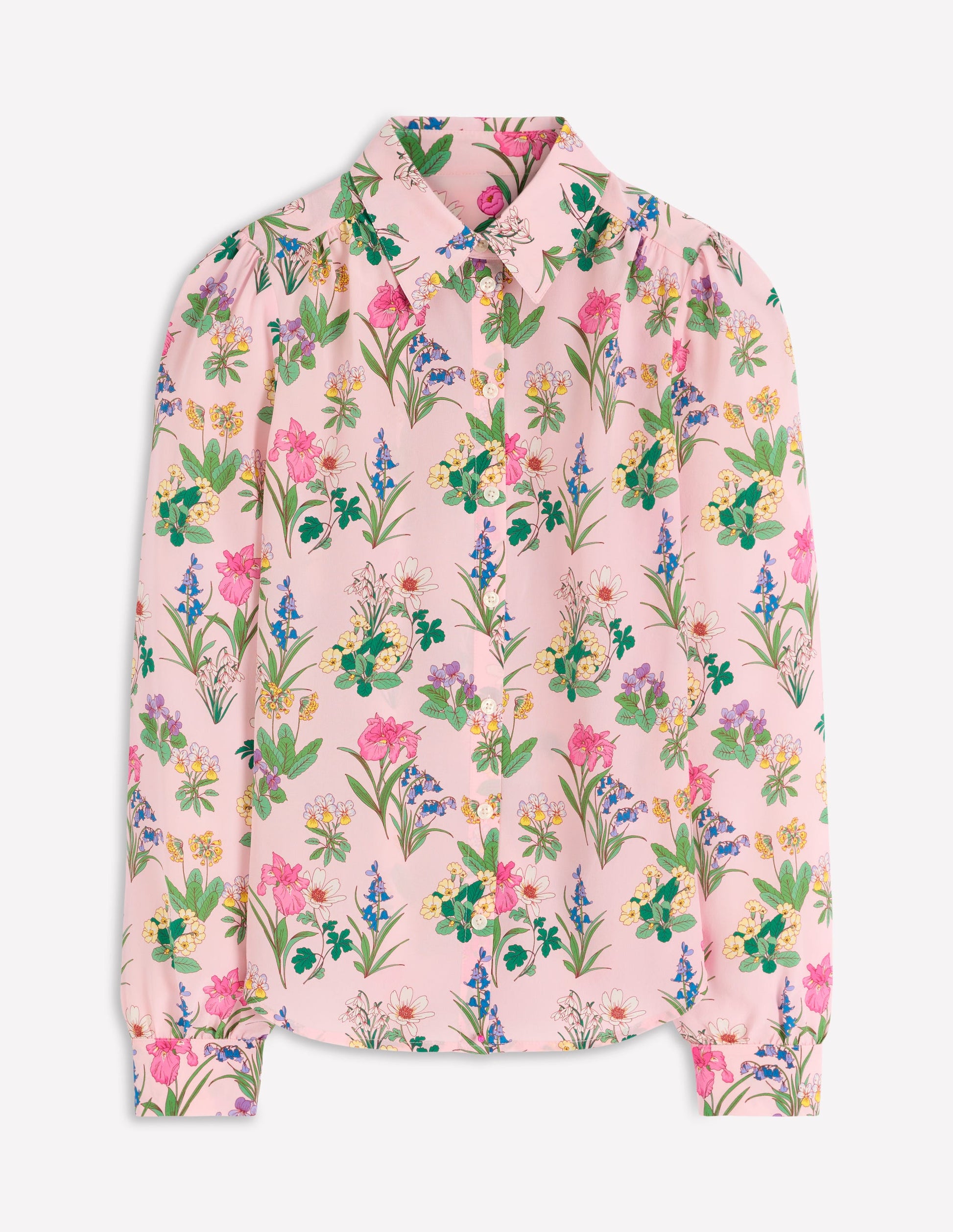 Sara Silk Shirt-French Pink, Delicate Blossom-6