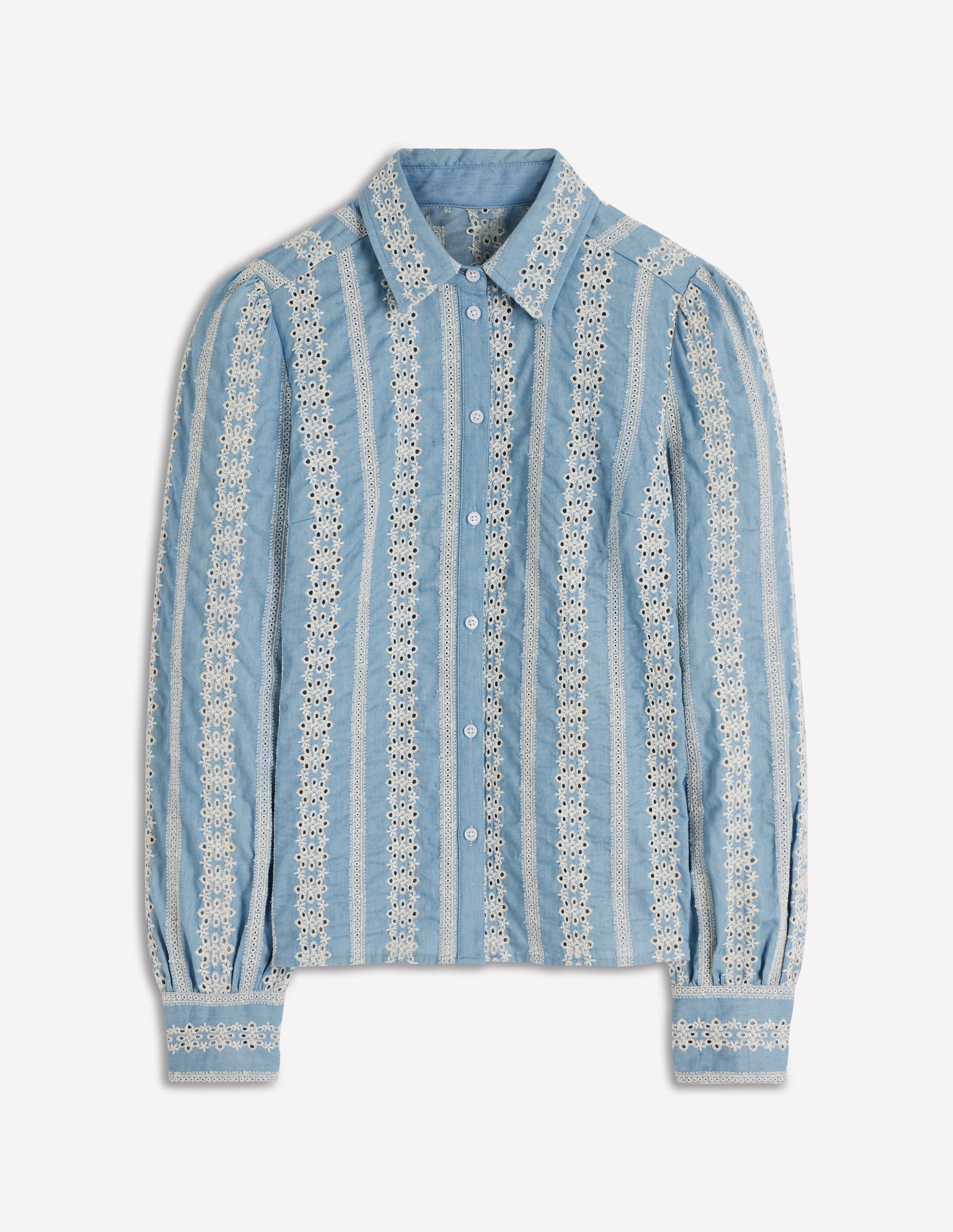 Cara Denim Shirt-Blue Broderie - Image 6