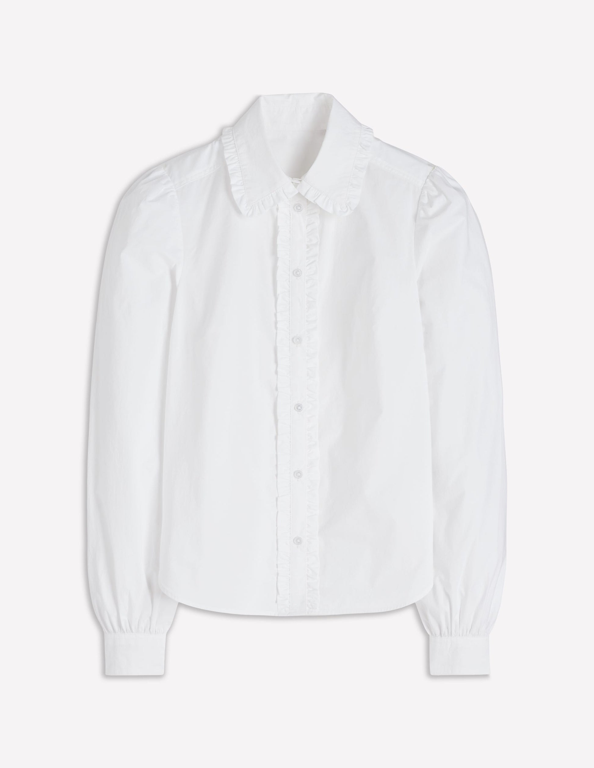 Cara Cotton Shirt-White Ruffle-5