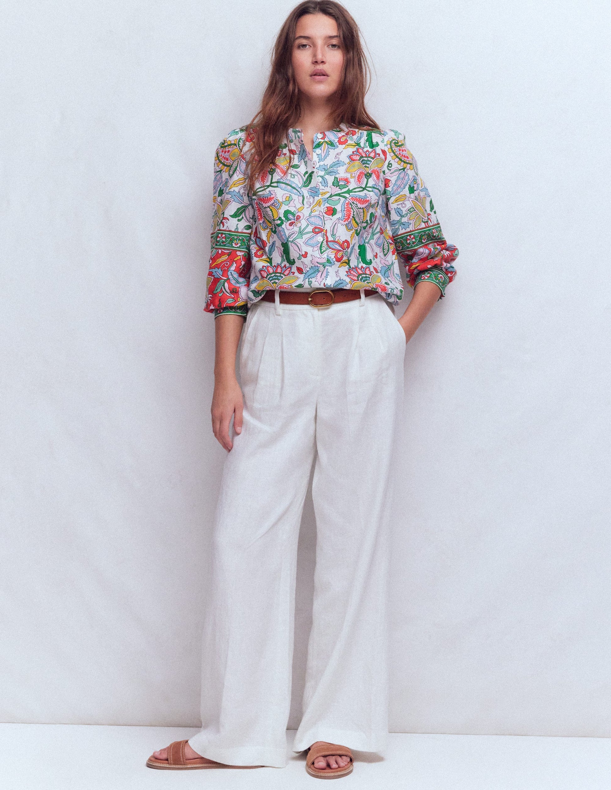 Alicia Linen Top-Multi, Botanical Trail-4