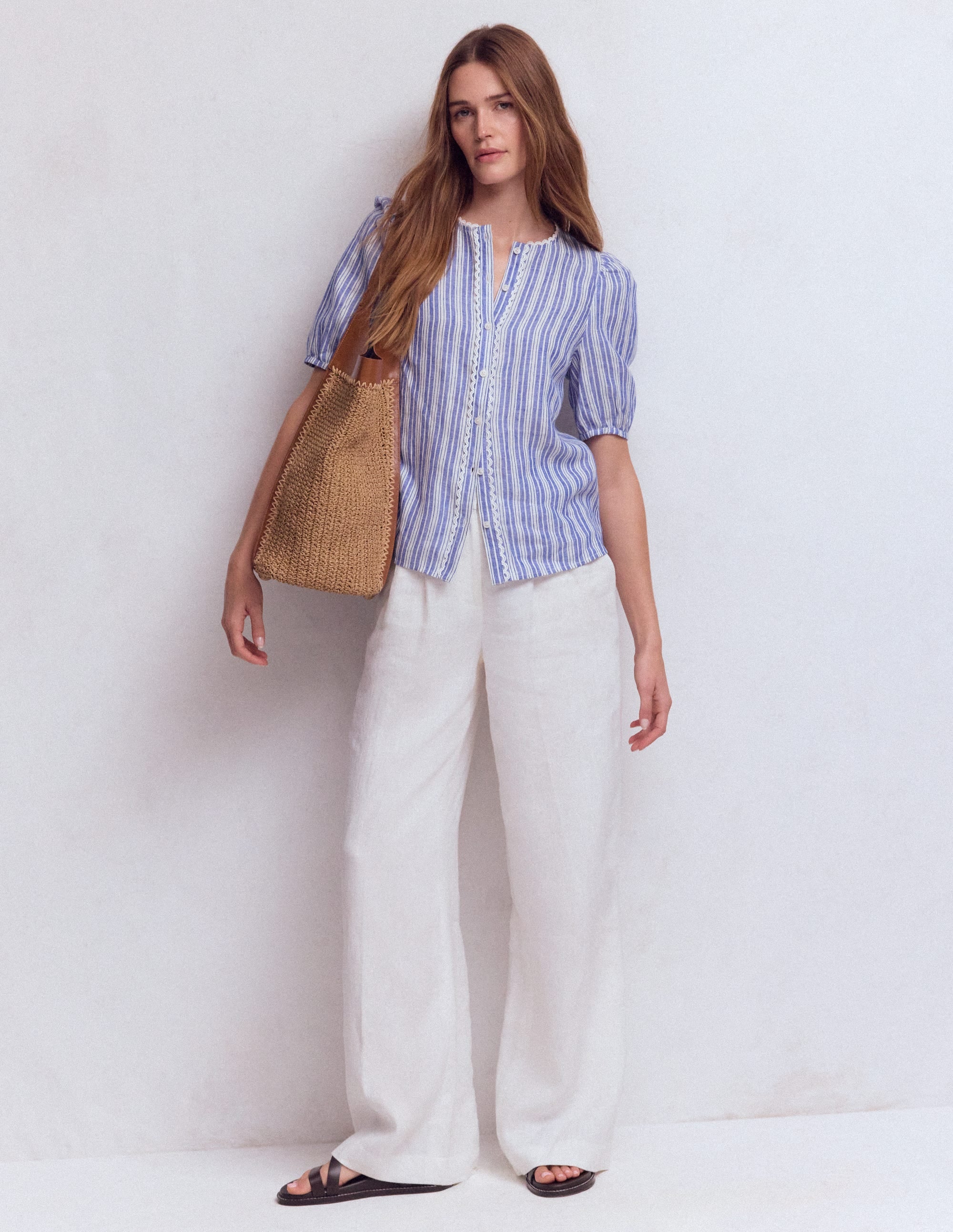 Leah Jersey Top-Bright Blue Varigated Stripe - Image 4