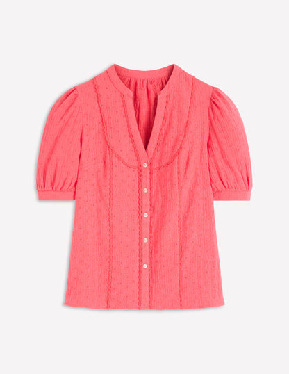 Trim Insert Double Cloth Top-Porcelain rose-5