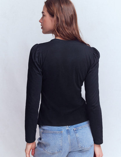 Supersoft Open Neck Henley-Navy-3