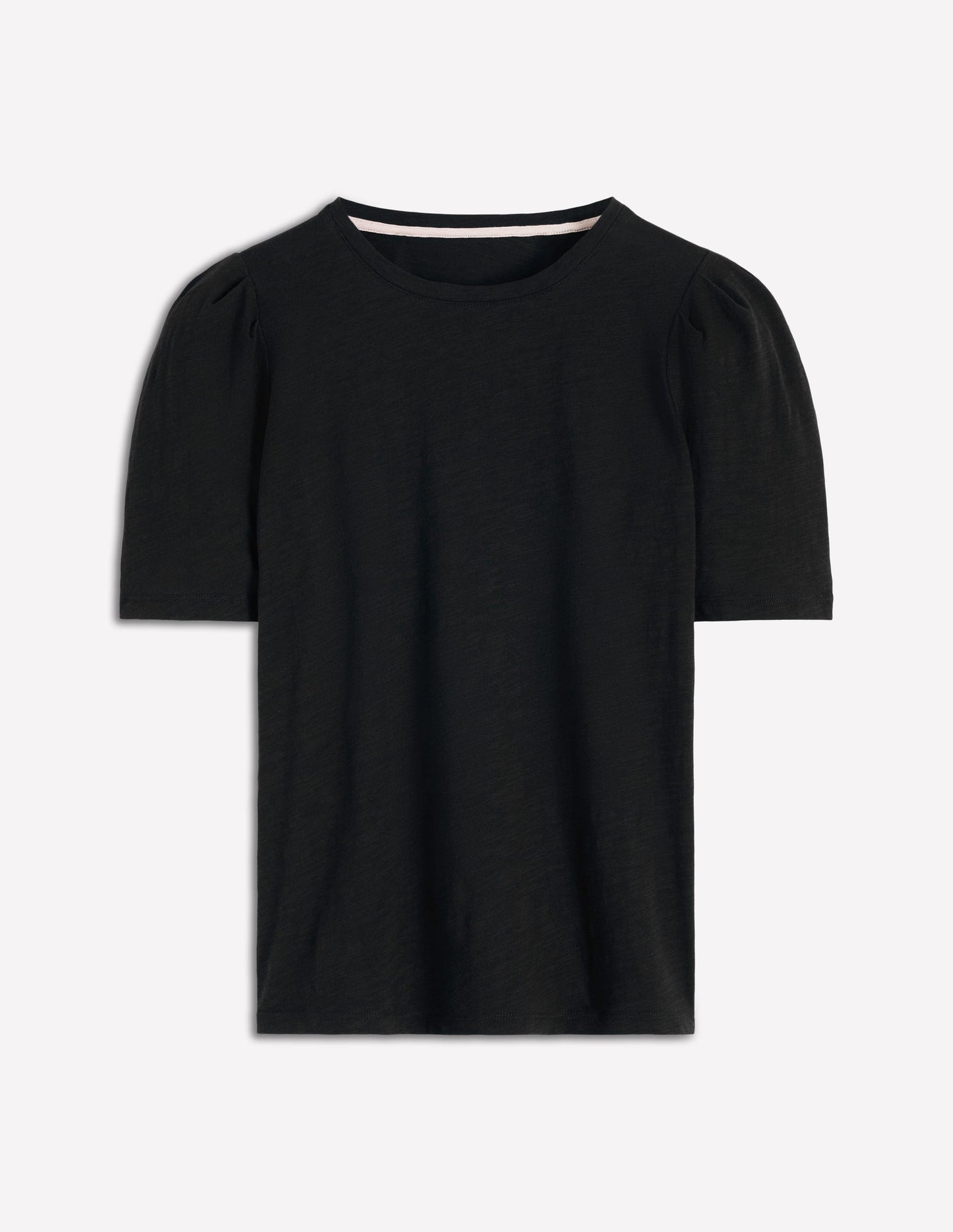Pleat Sleeve T-shirt-Black