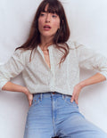 Rhea Trim Insert Broderie Top-White Floral Broderie