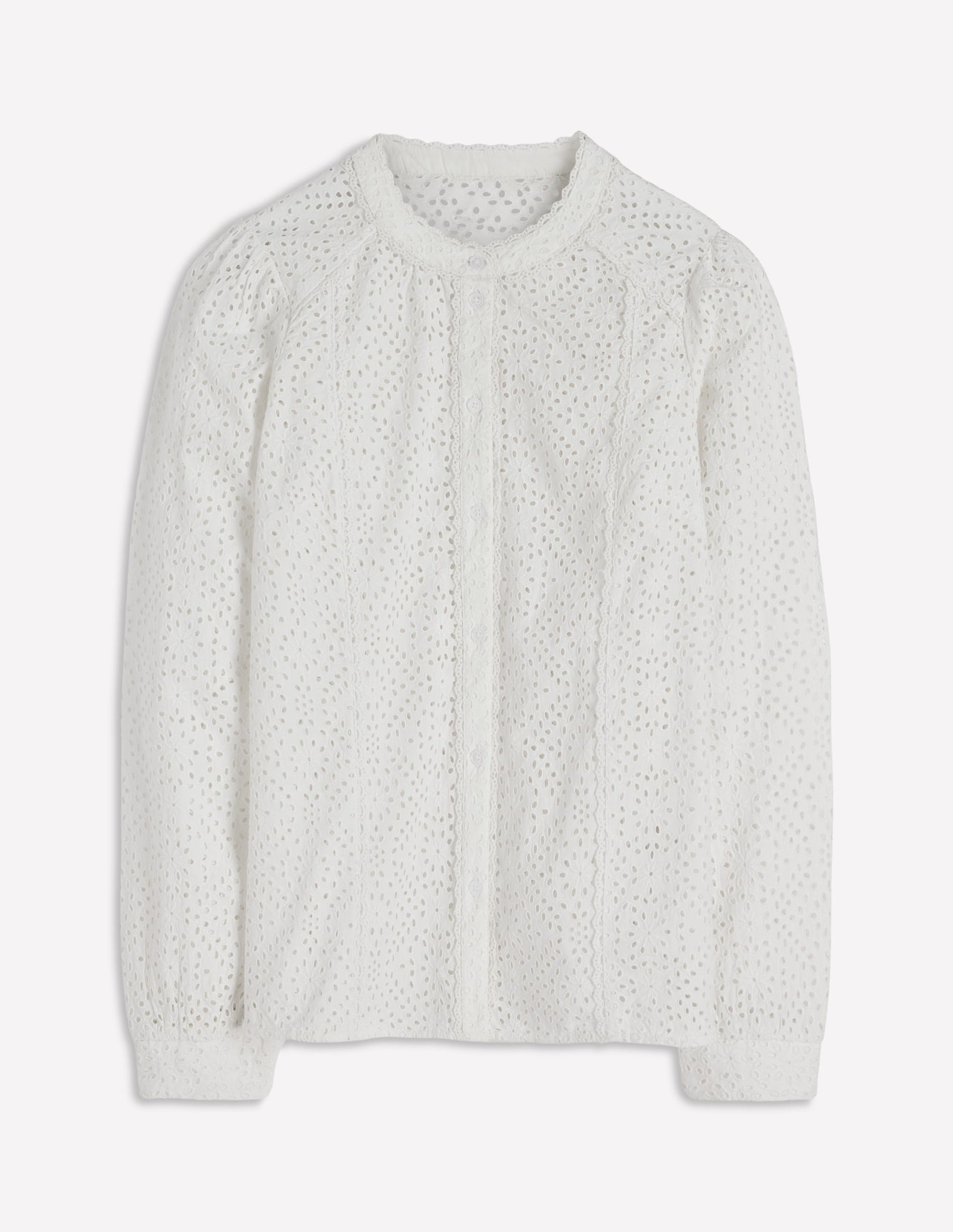 Rhea Trim Insert Broderie Top-White Floral Broderie-5