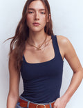Brooke Double Layer Tank-Navy