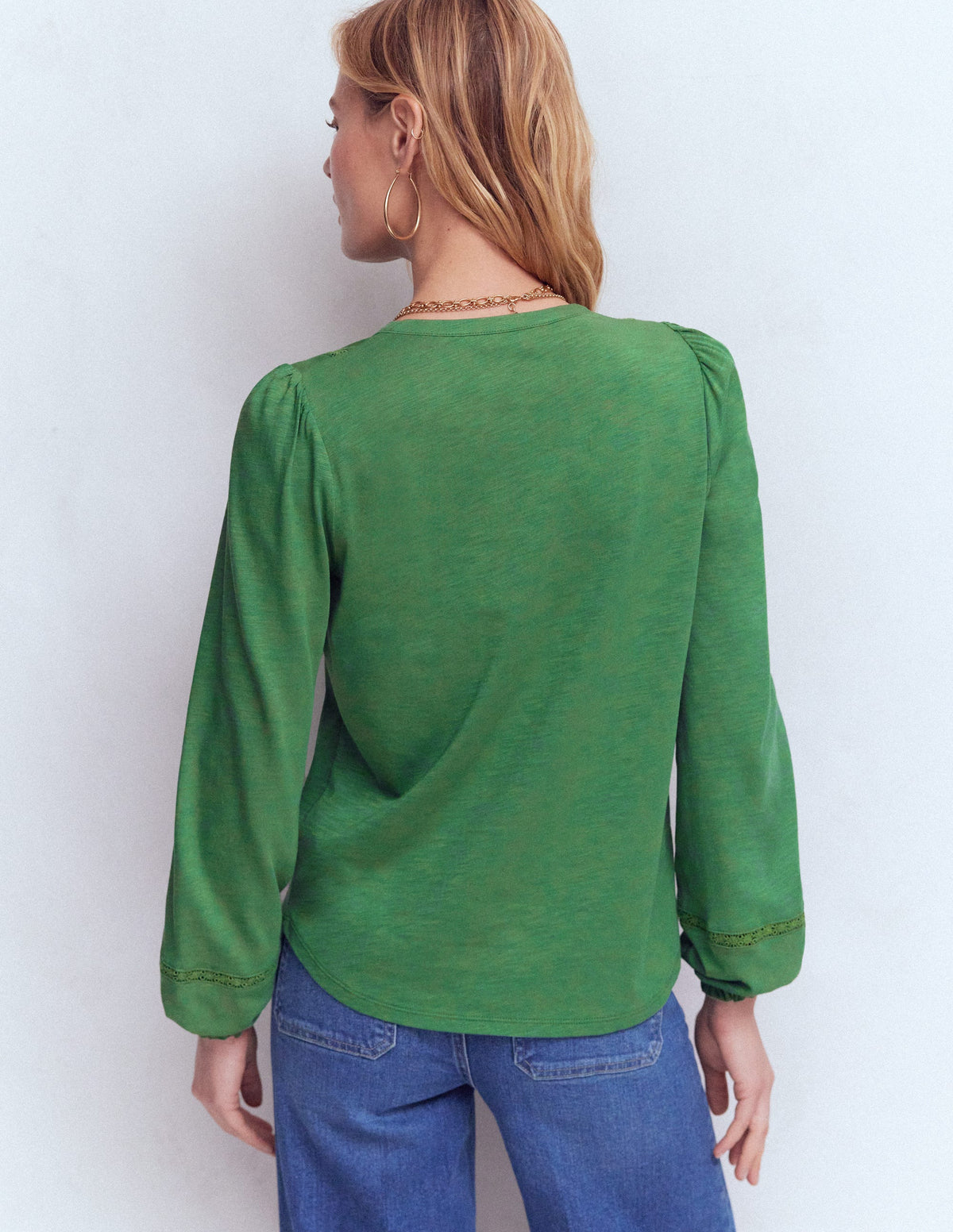 Embroidered Jersey Shirt-Willow Green - Image 3
