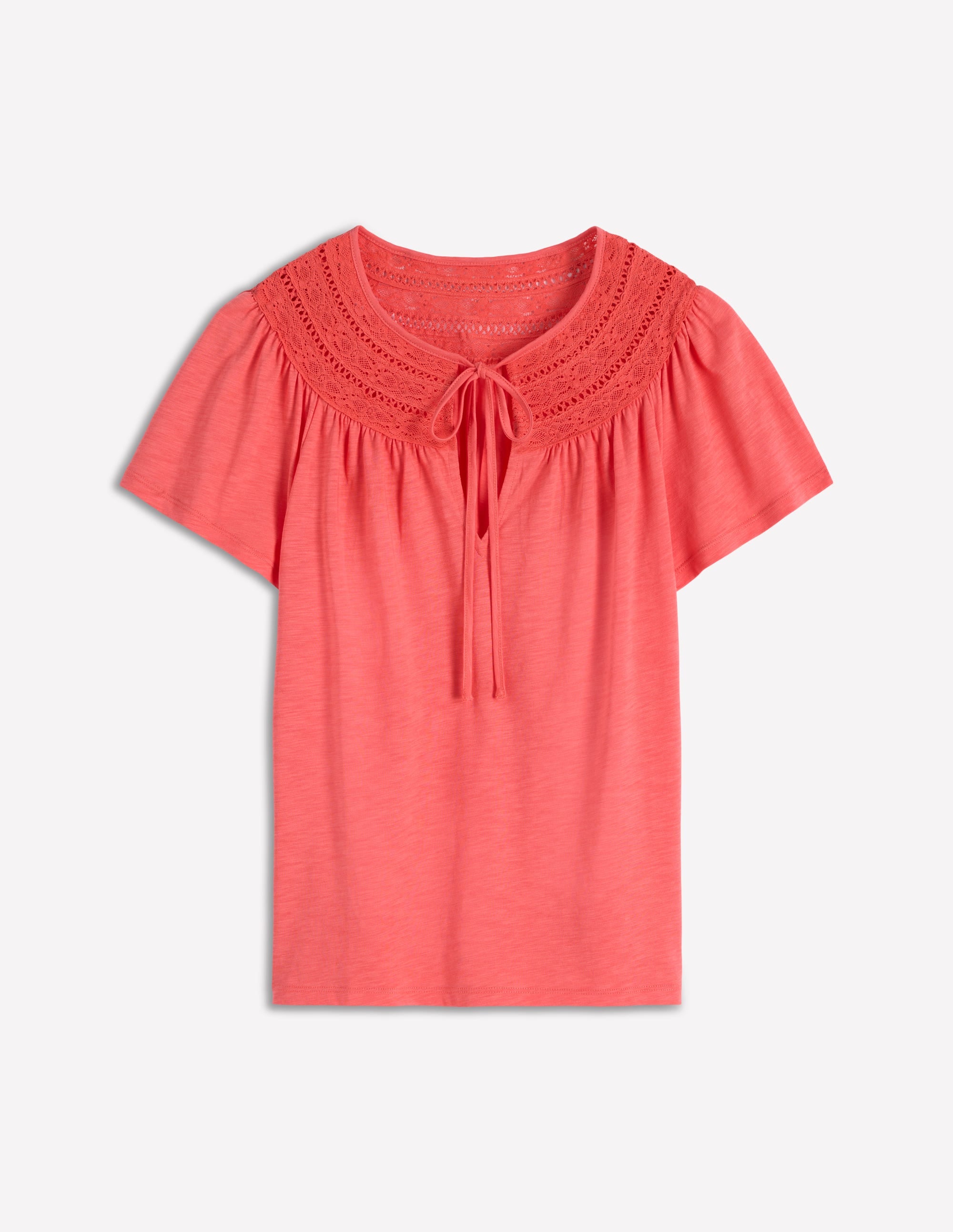 Edi Trim Detail T-shirt-Porcelain Rose | Boden USA