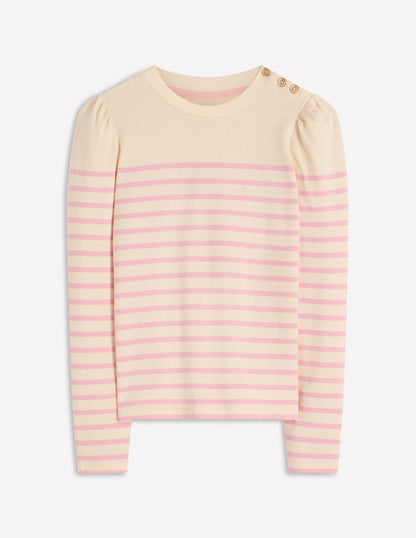 Button Shoulder Mariner-Spring Blossom Pink Stripe-4