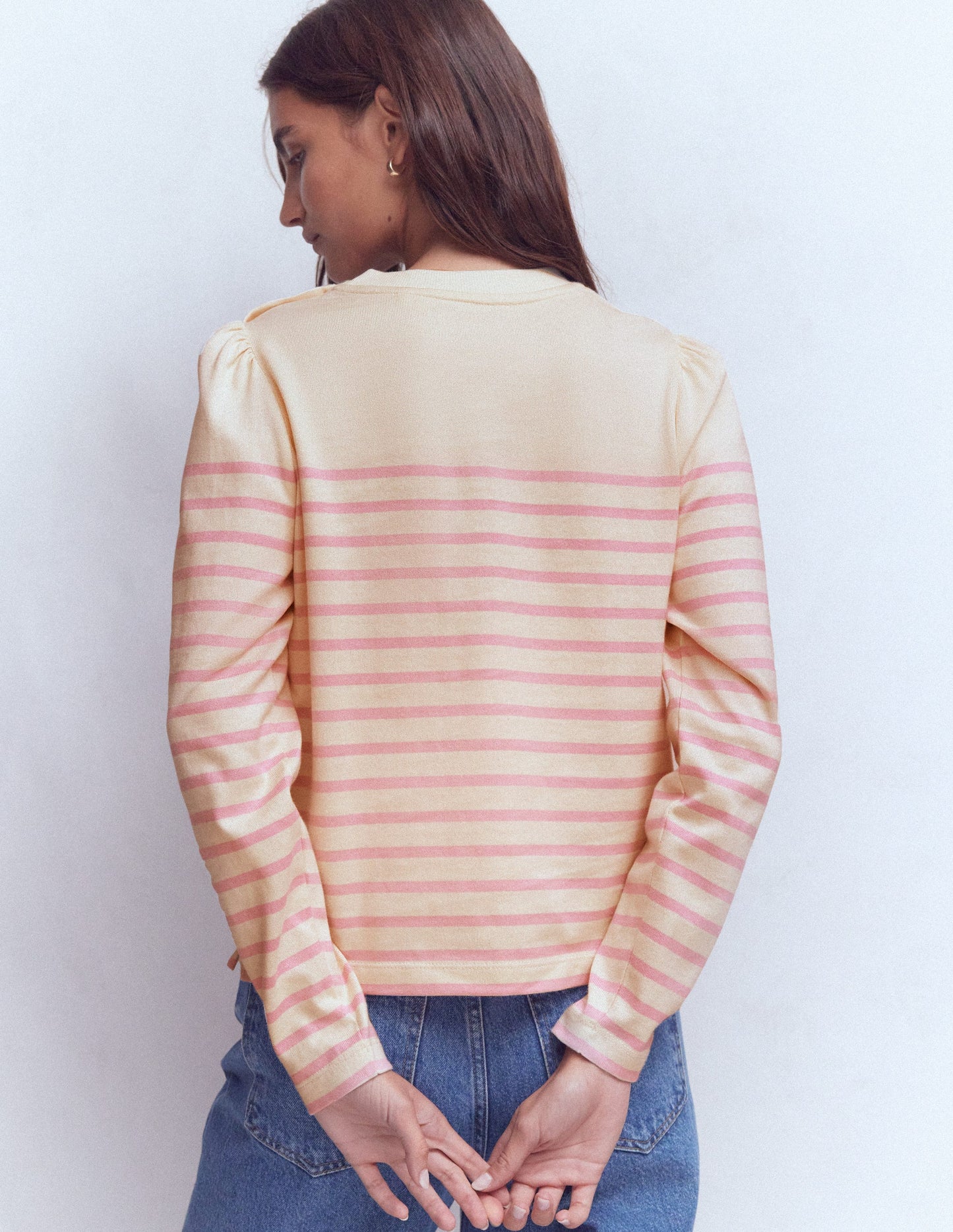 Button Shoulder Mariner-Spring Blossom Pink Stripe