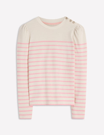 Button Shoulder Mariner-Spring Blossom Pink Stripe-4