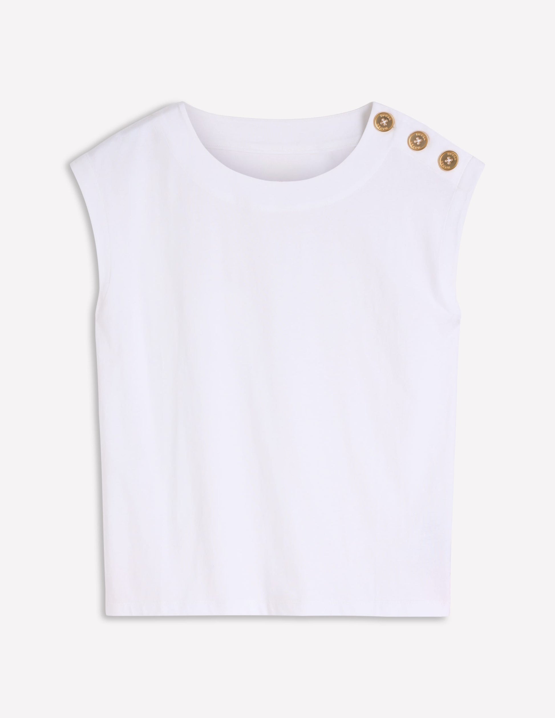 Button Detail T-Shirt-White-5