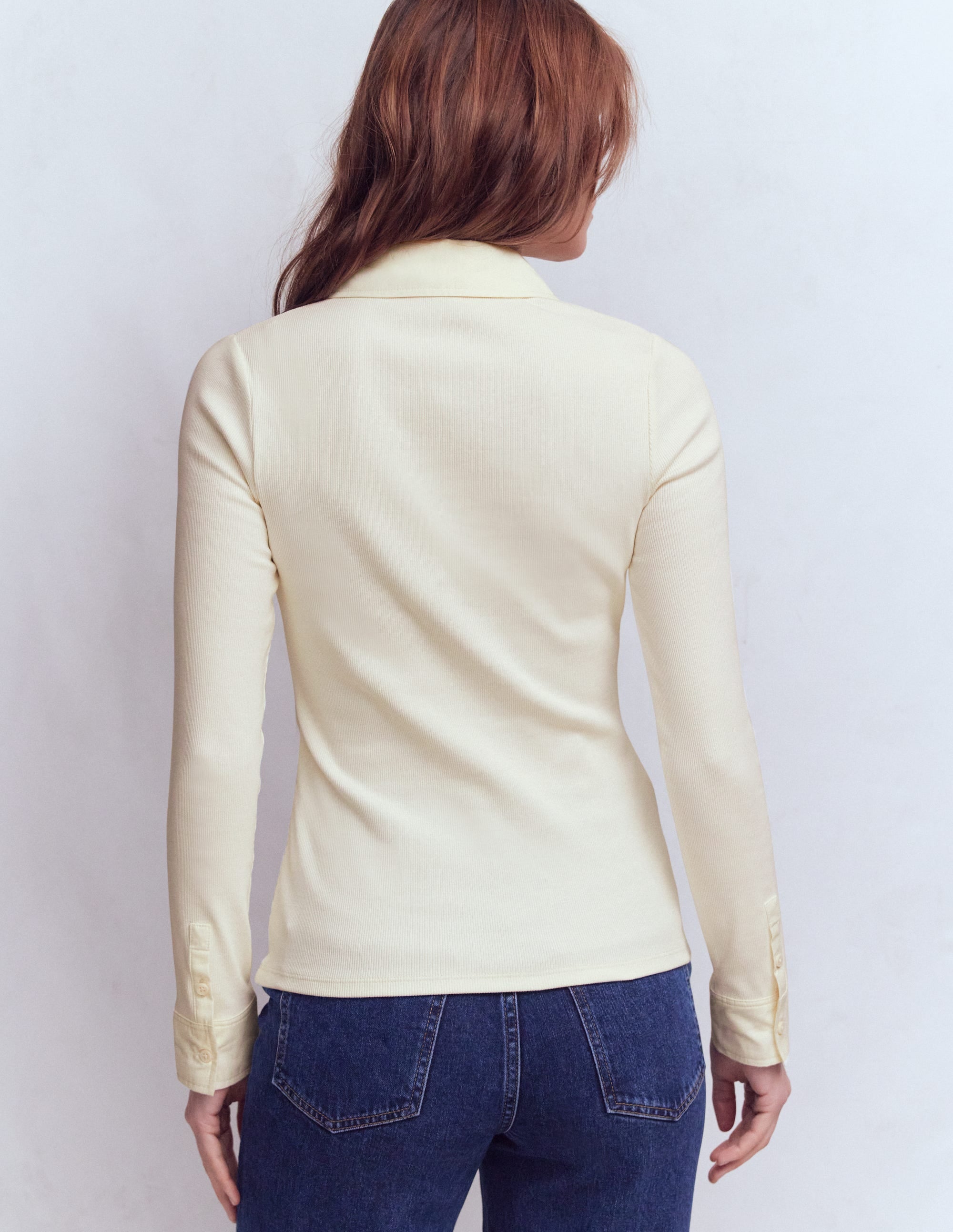 Collared Button Through Top-Ivory - Image 3