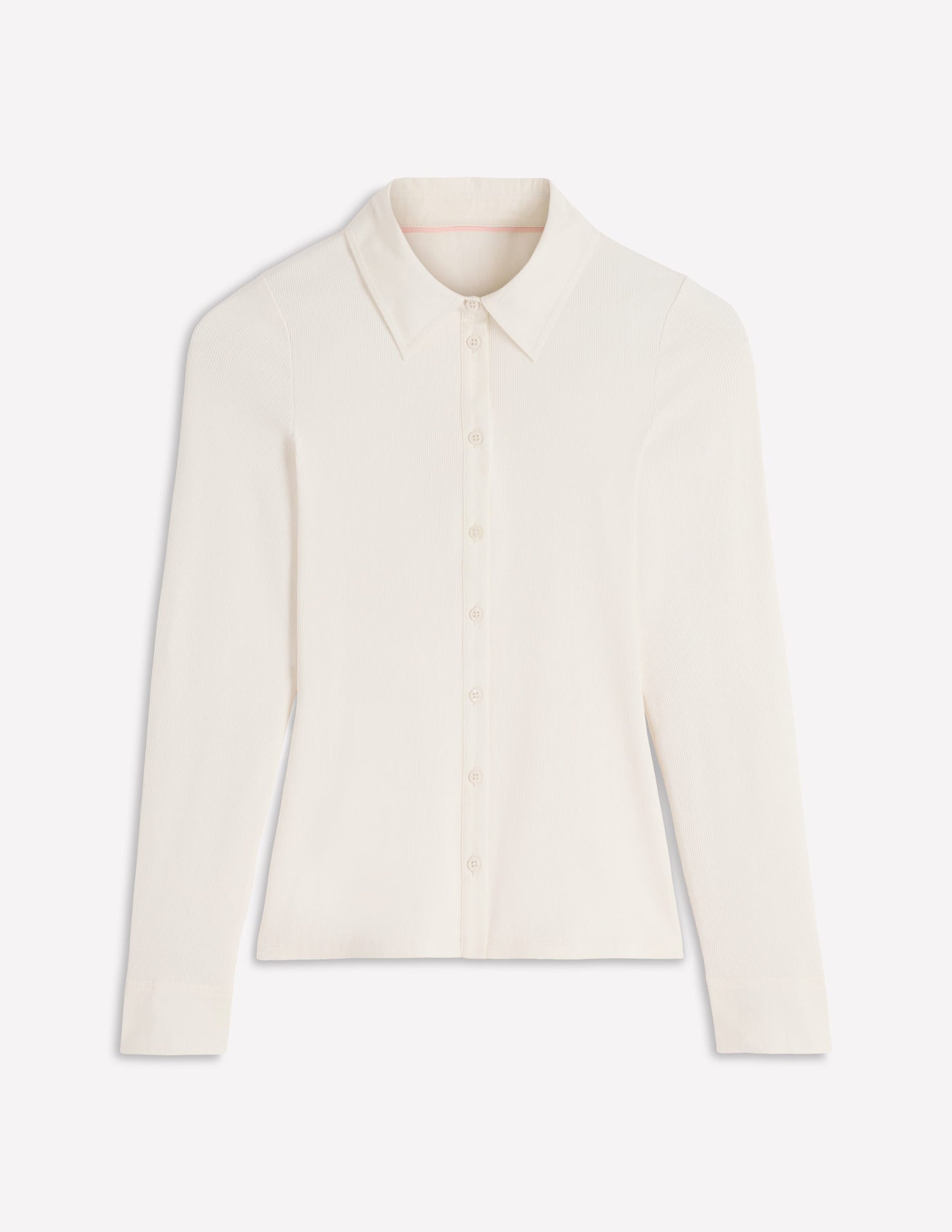 Collared Button Through Top-Ivory