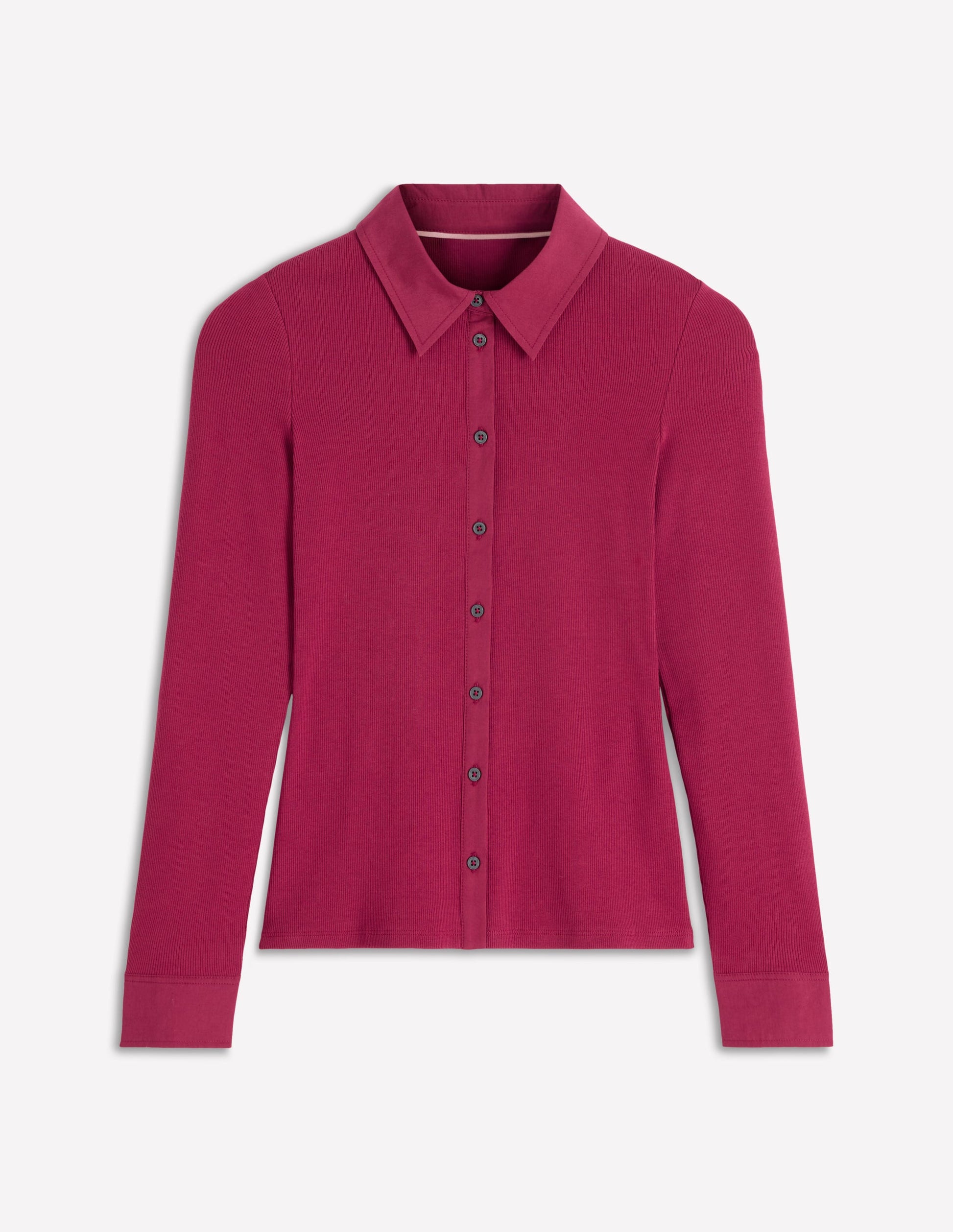 Collared Button Through Top-Ruby Red | Boden USA