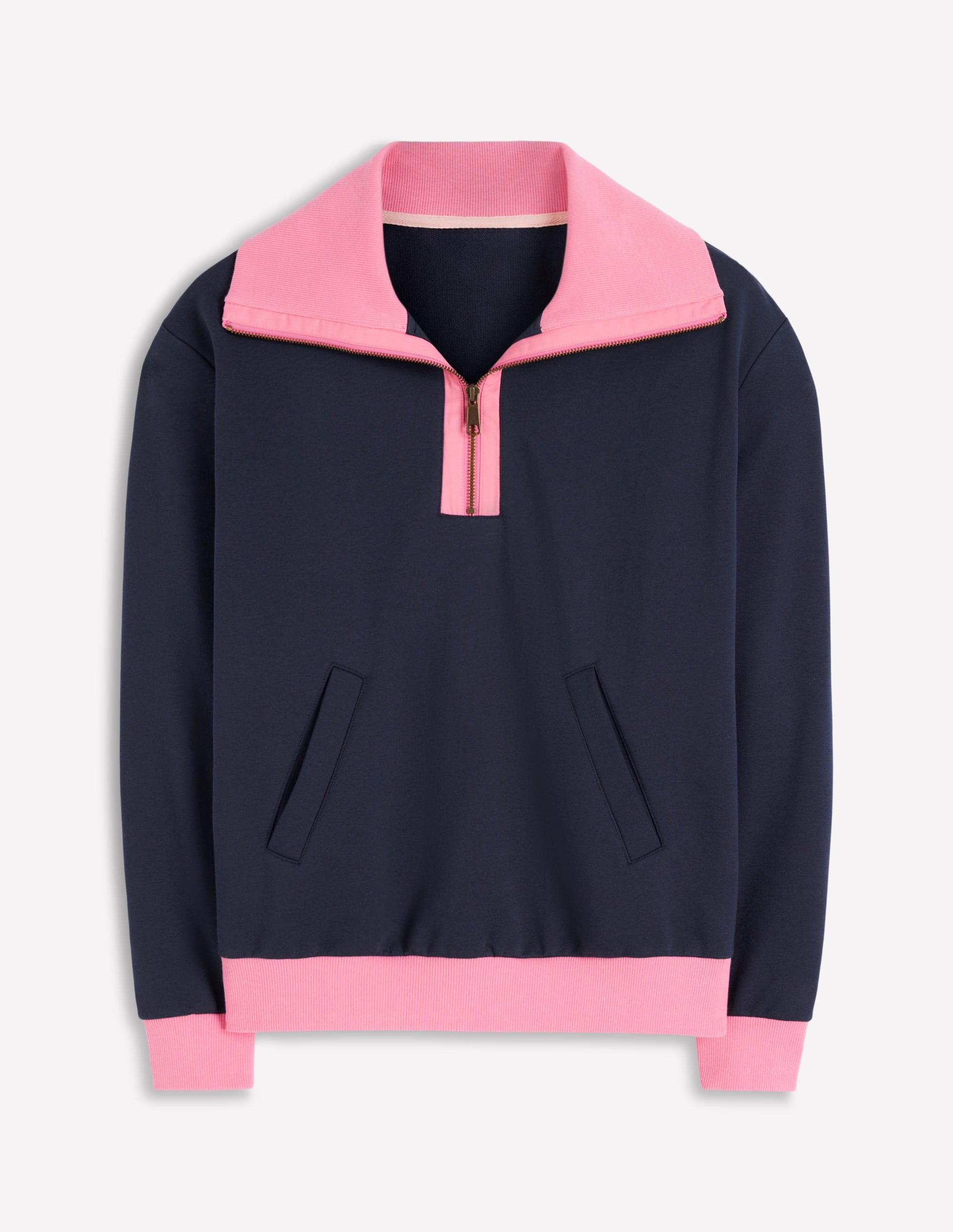 Colourblock Sweatshirt-Pink and Navy | Boden USA