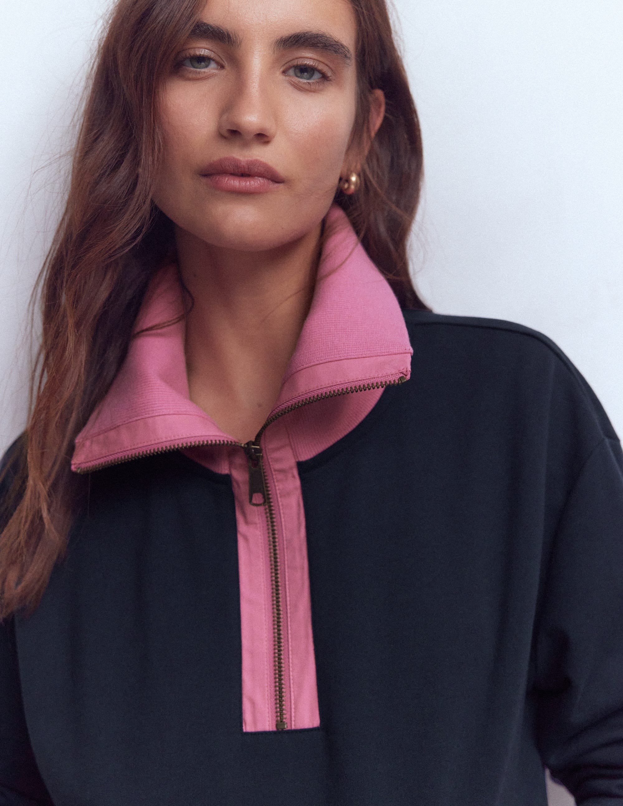 Colourblock Sweatshirt-Pink and Navy | Boden USA