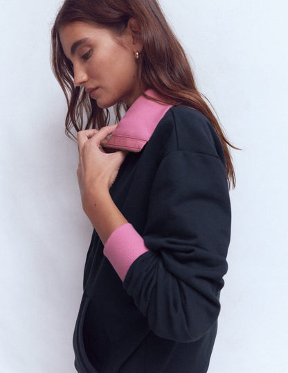 Colourblock Sweatshirt-Pink and Navy-5