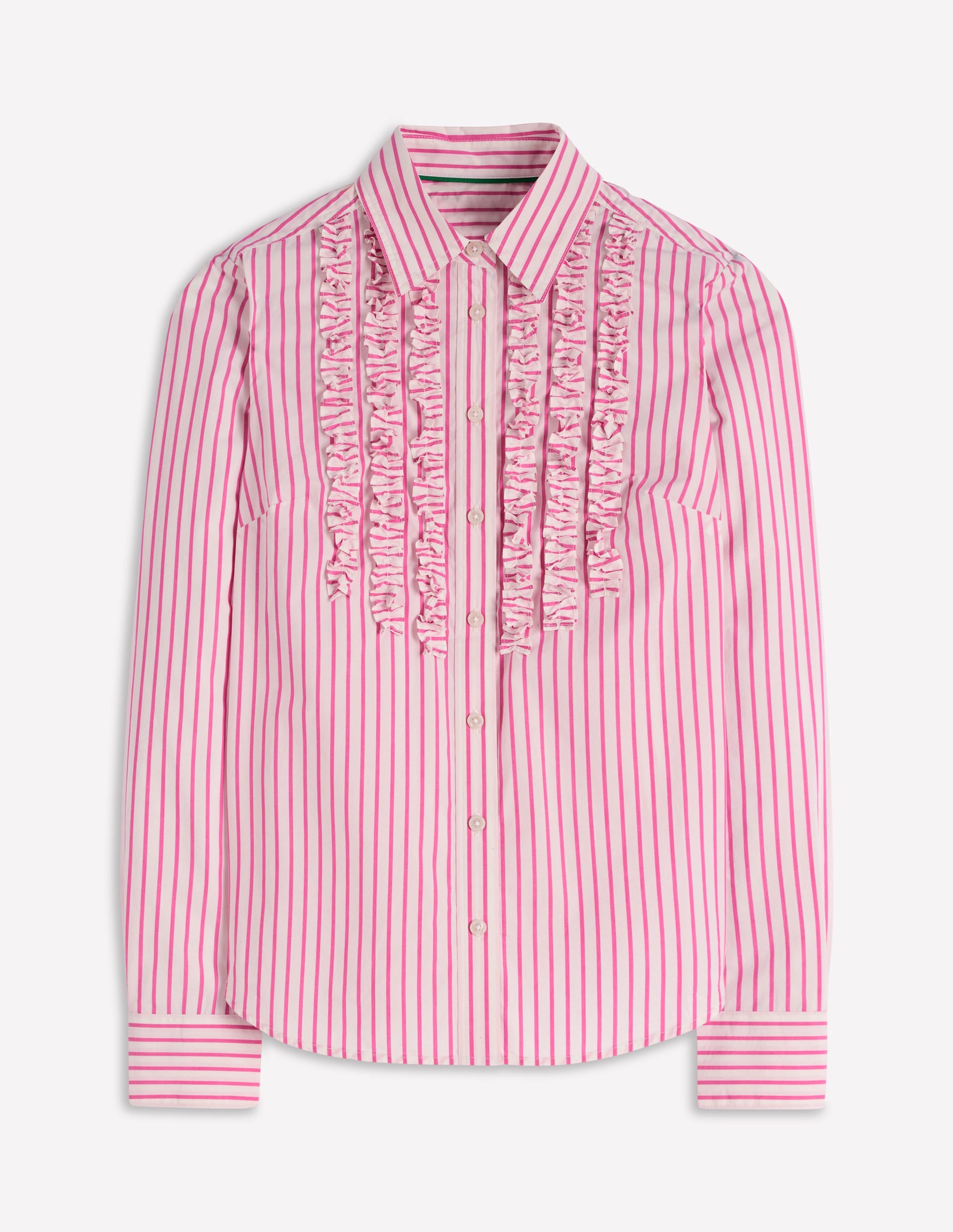 Sienna Trim Detail Shirt-Ivory, Pink stripe - Image 5