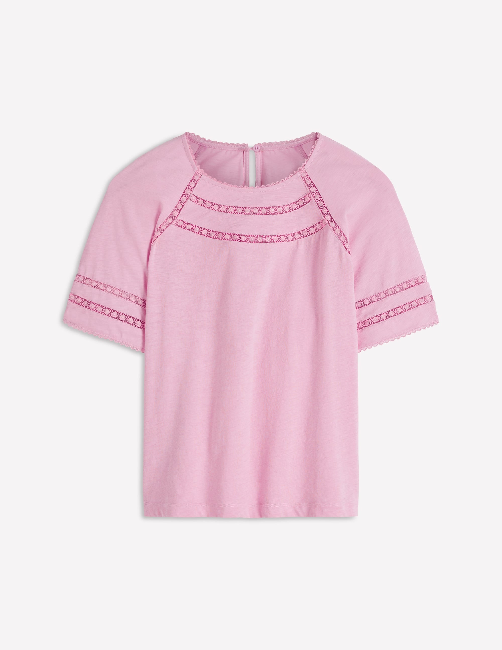 Poppy Trim Crew T-shirt-Pink Dolphin | Boden USA